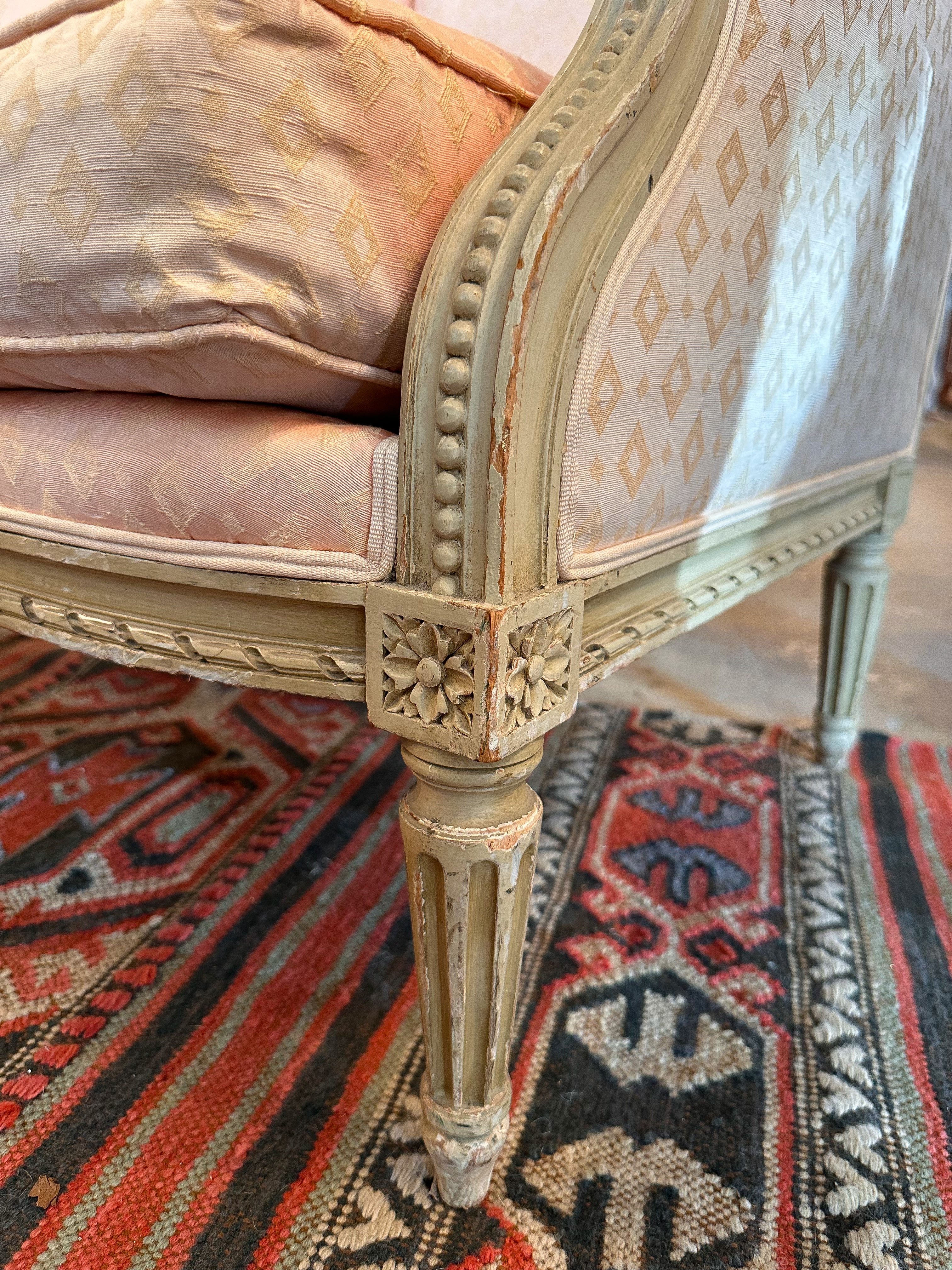 1700s Original Condition French Louis XVI Bergère Chairs (PAIR) - Image 4