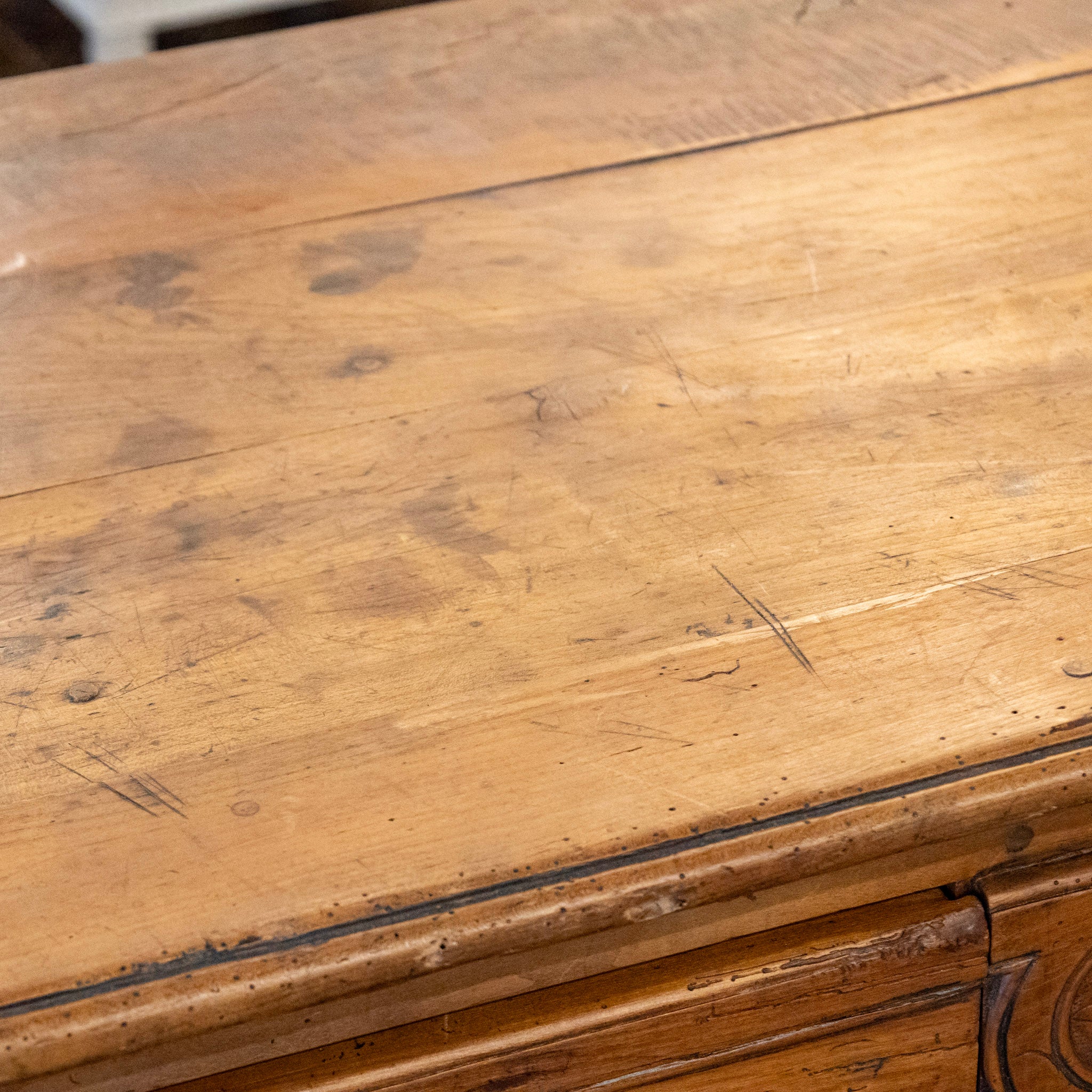 18th Century Carved Wood Chest - Cabriole Legs & Ornate Pulls - Image 14
