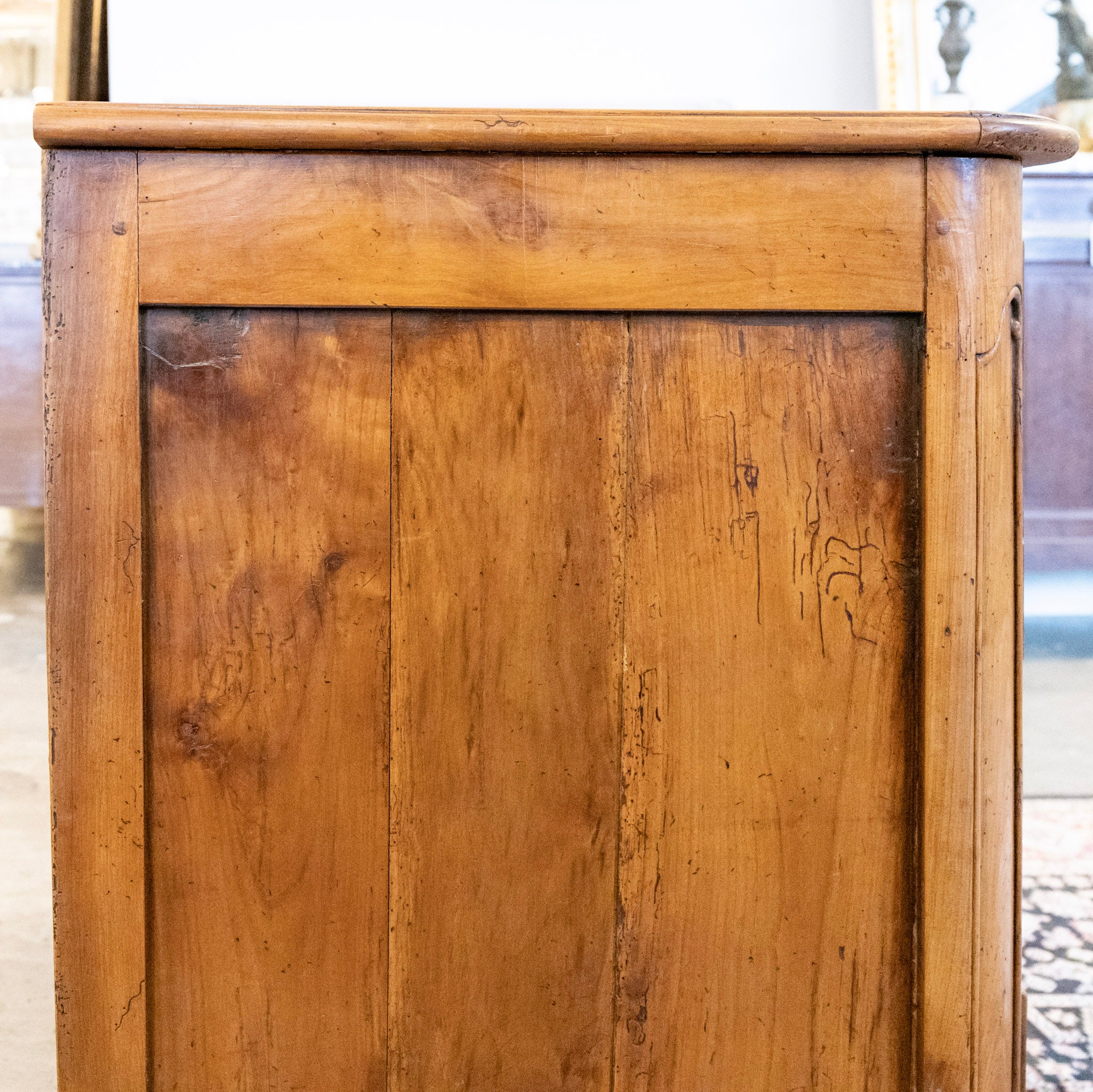 18th Century Carved Wood Chest - Cabriole Legs & Ornate Pulls - Image 7