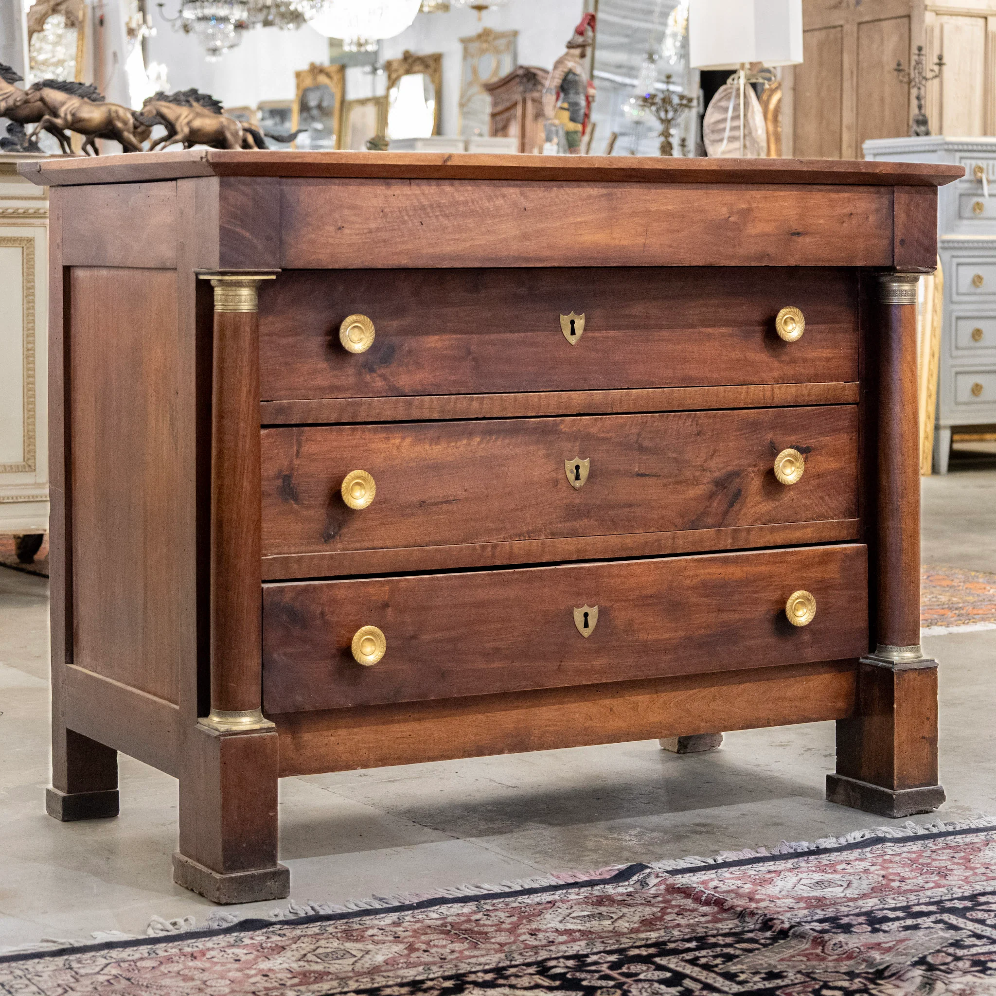 18th Century French Empire Chest with Columns - Image 4