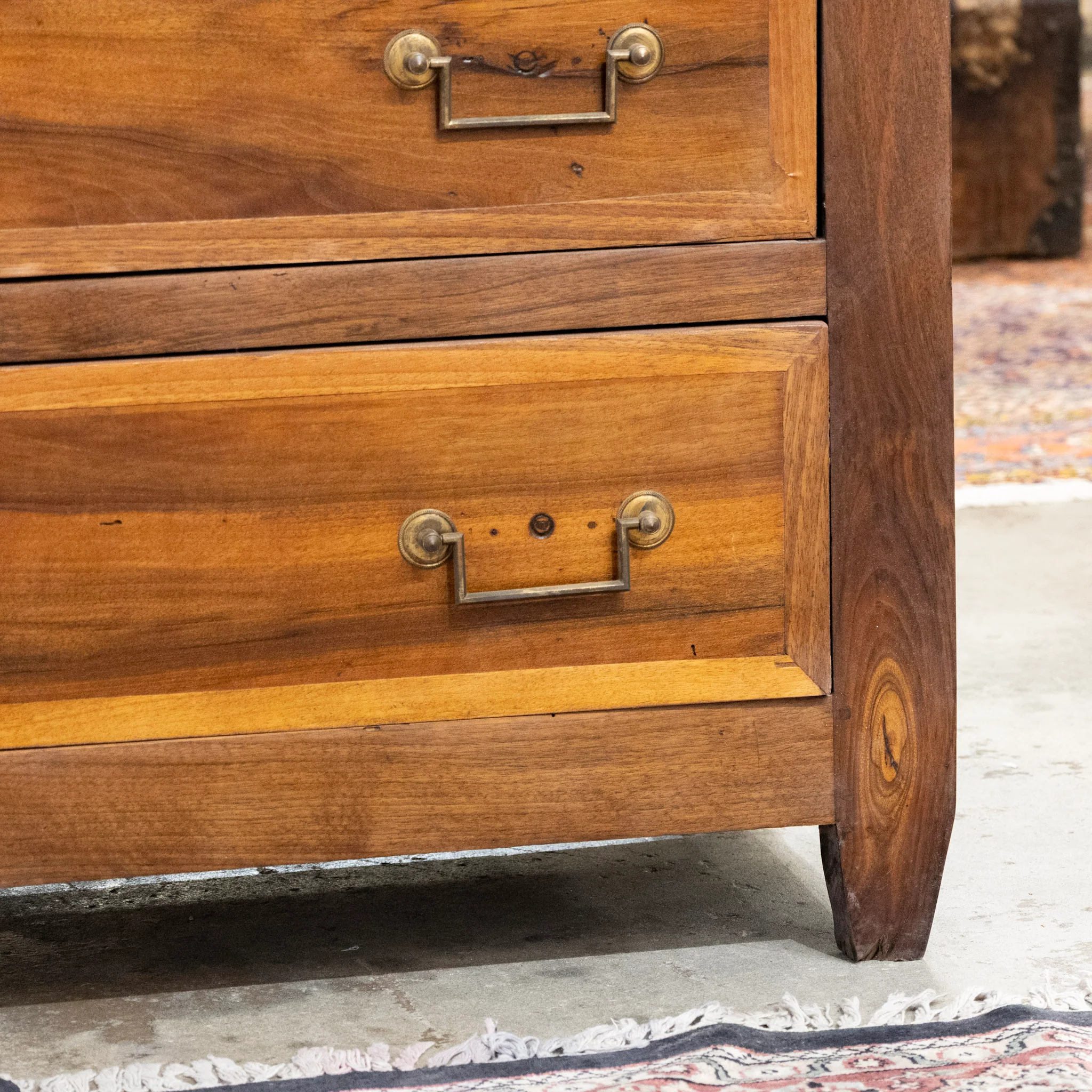 18th Century French Provincial Wood Chest – Brass Hardware - Image 6