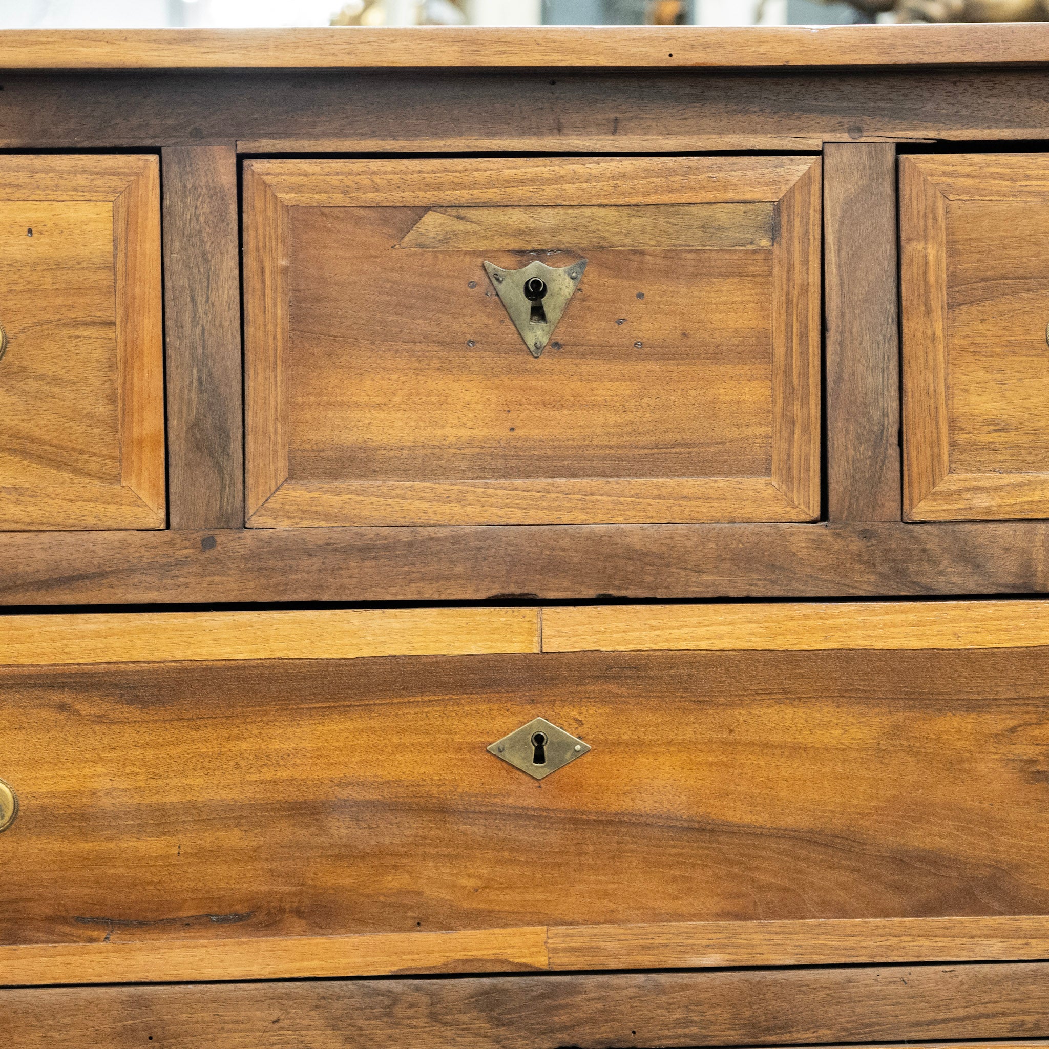 18th Century French Provincial Wood Chest – Brass Hardware - Image 7