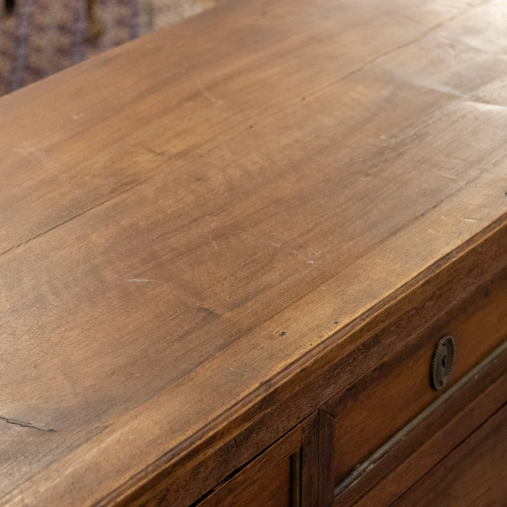 18th Century Louis XVI Wood Chest – Brass Trim & Square Pulls - Image 10