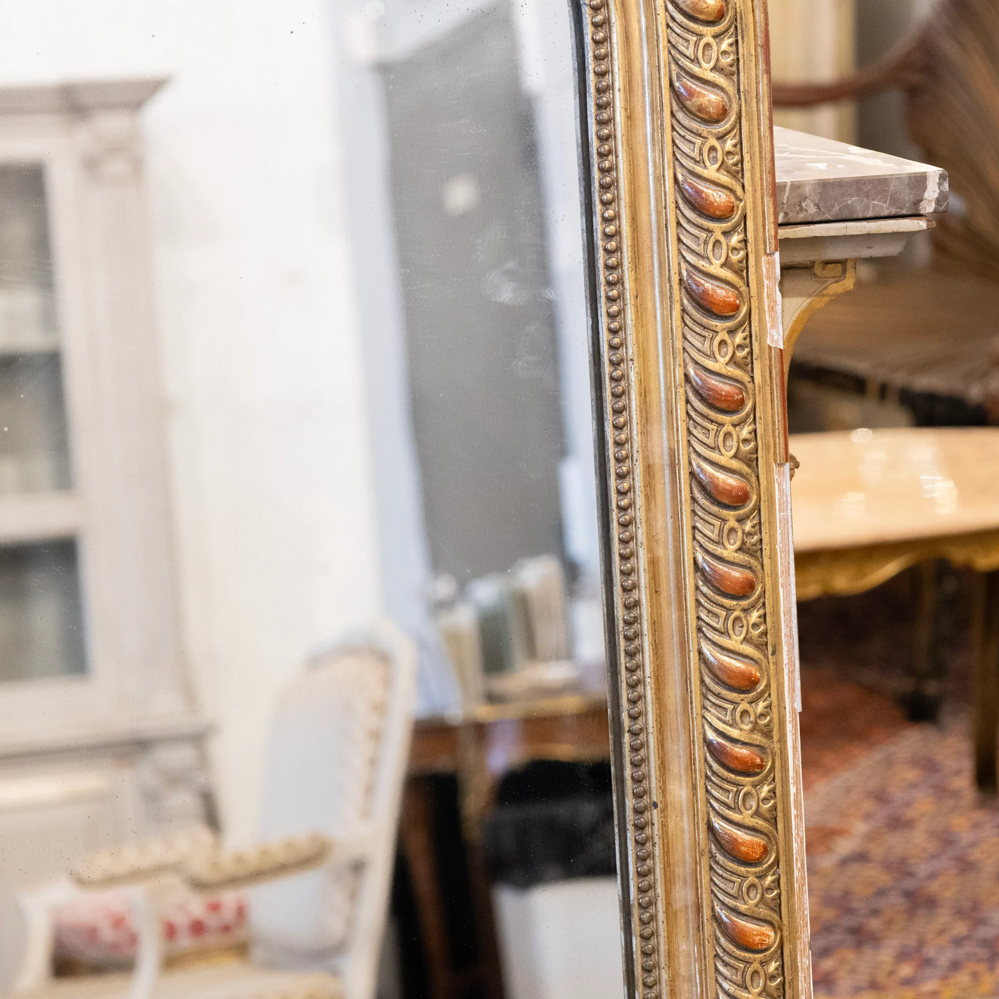 18th Century Ornate French Gilded Mirror – Acanthus Leaf Frame & Shell Crest - Image 8