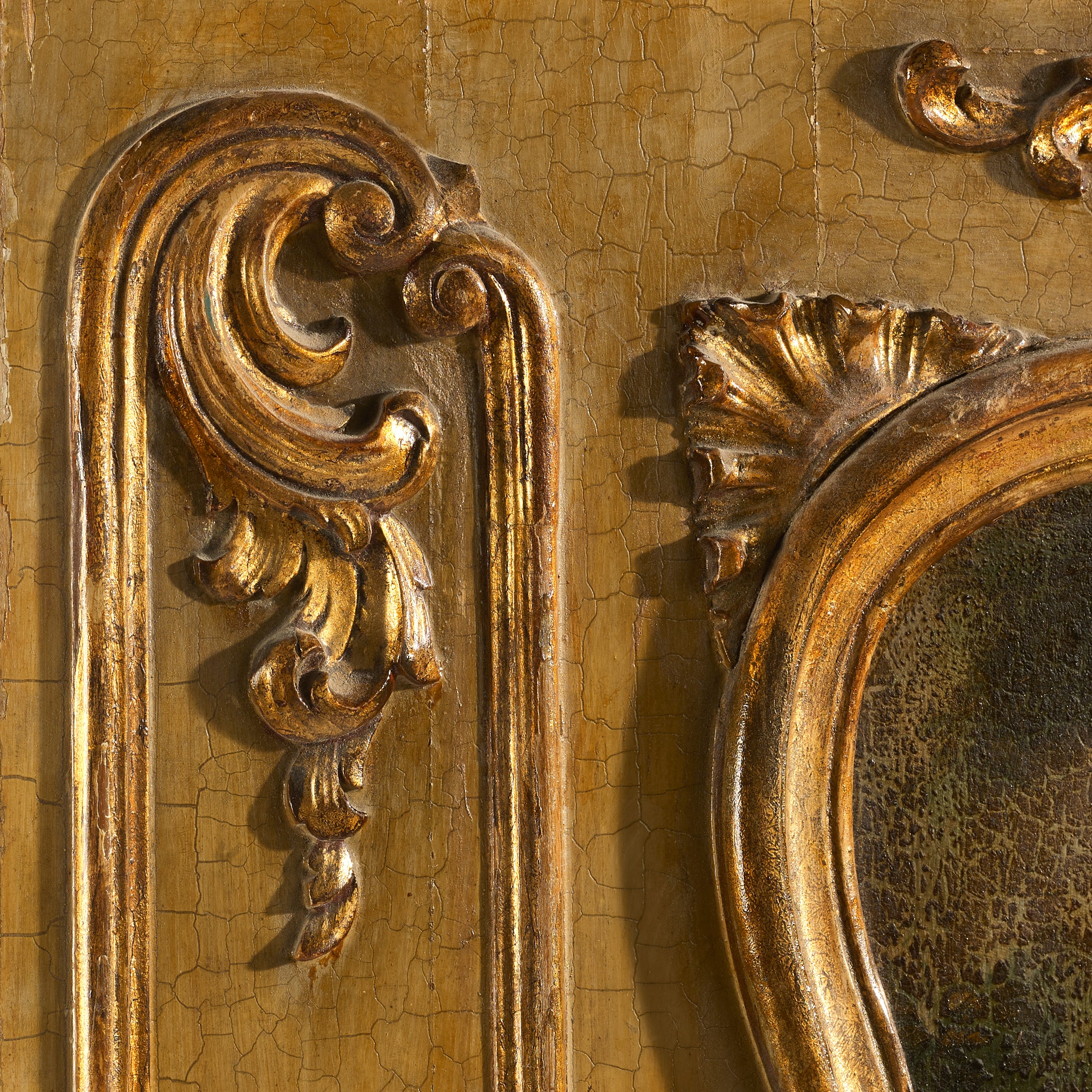 18th Century Trumeau French Mirror with Oil Painting - Image 3