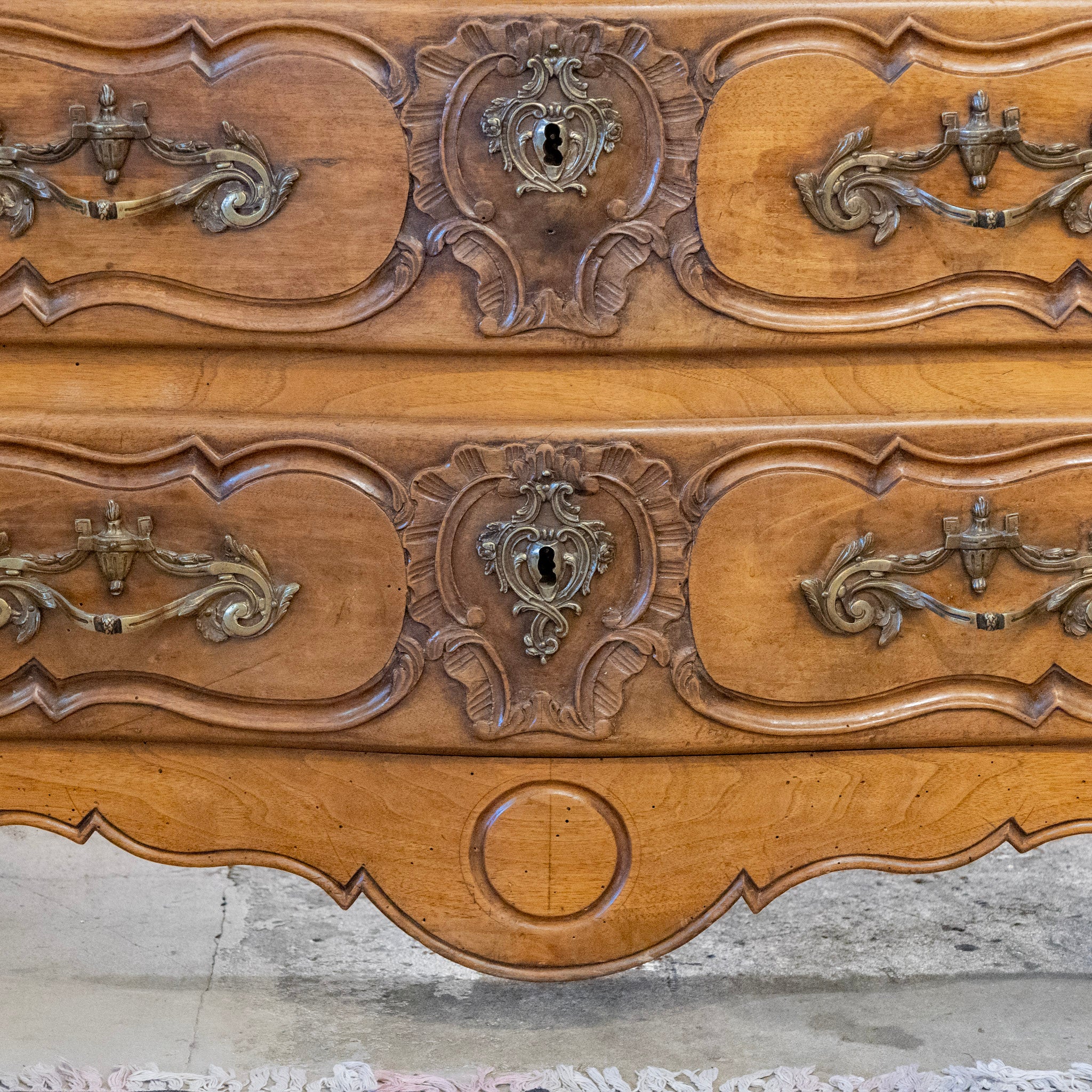 18th Century Wood Carved Chest – Ornate Hardware - Image 6