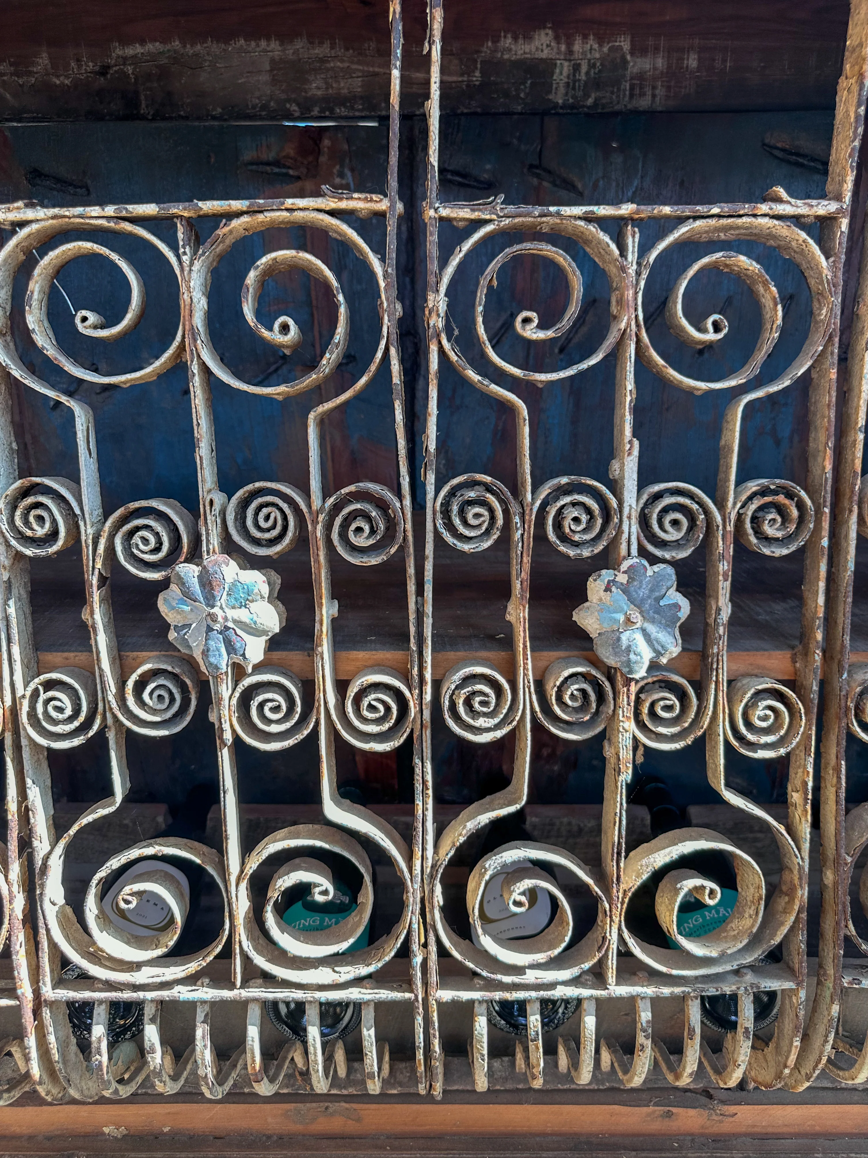 Original Condition French Antique Carved Teak Bar - Image 3