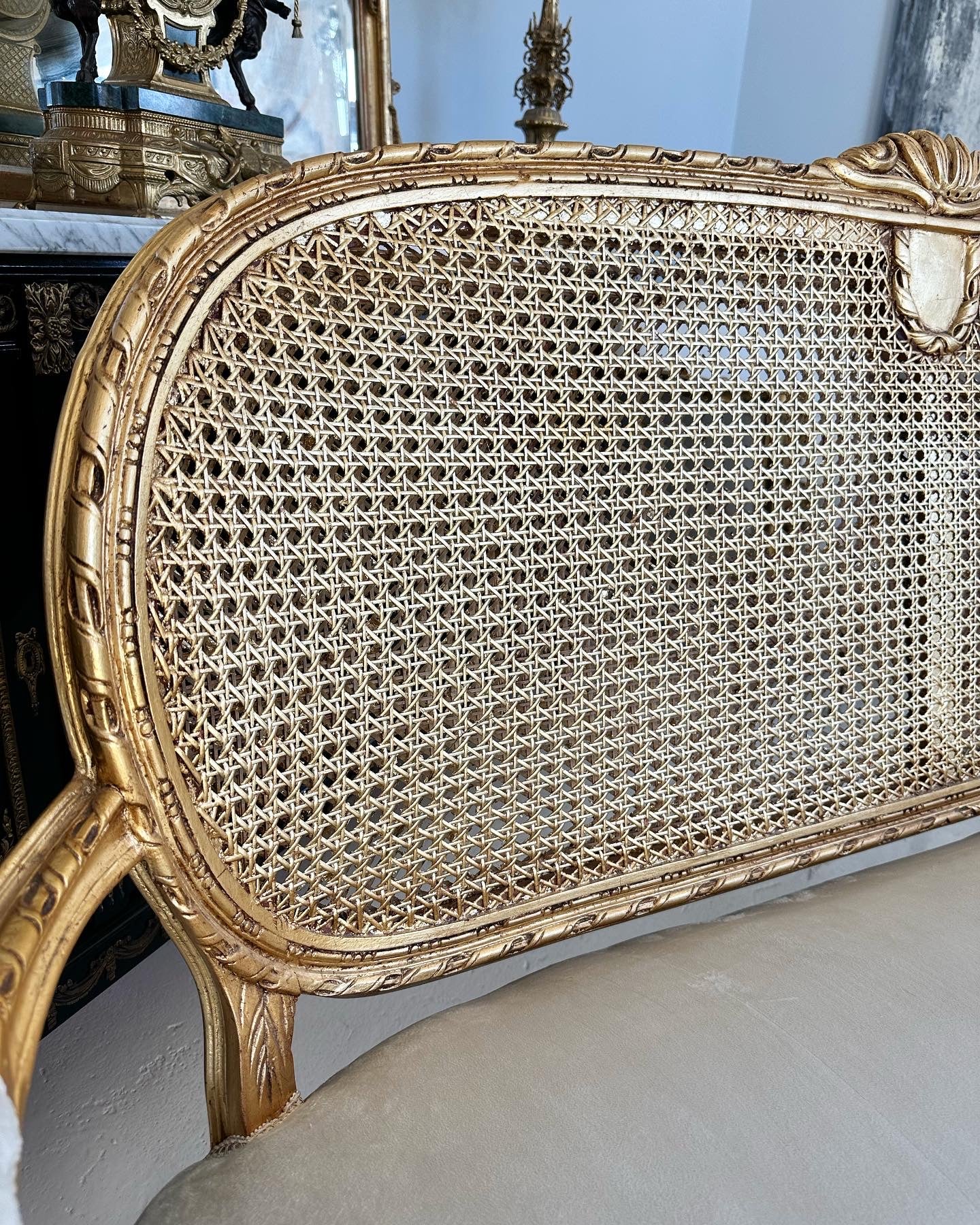 French Louis XVI Cane Back Settee - Image 3
