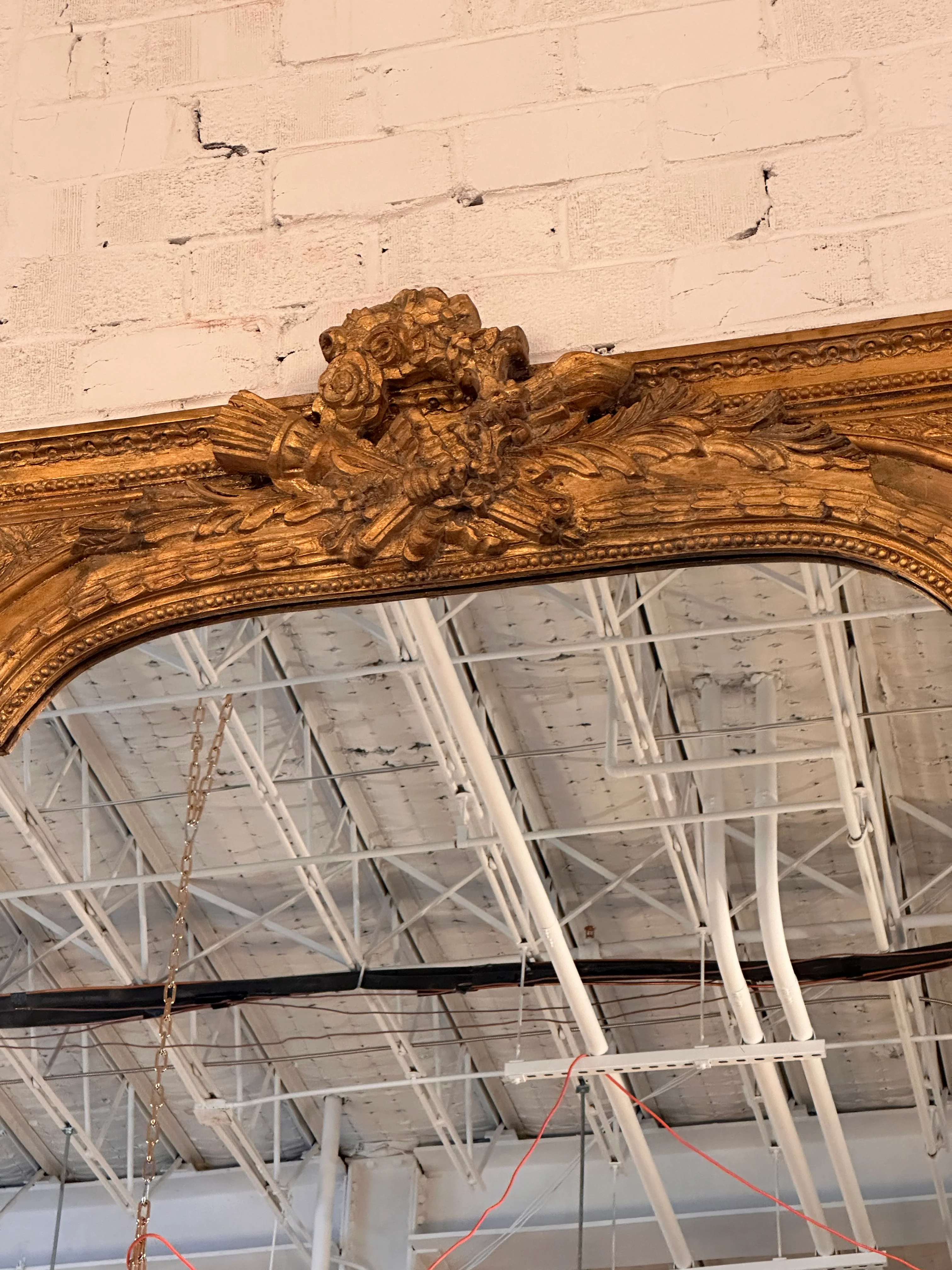 Antique French Ornate Tall Mirror - Image 3