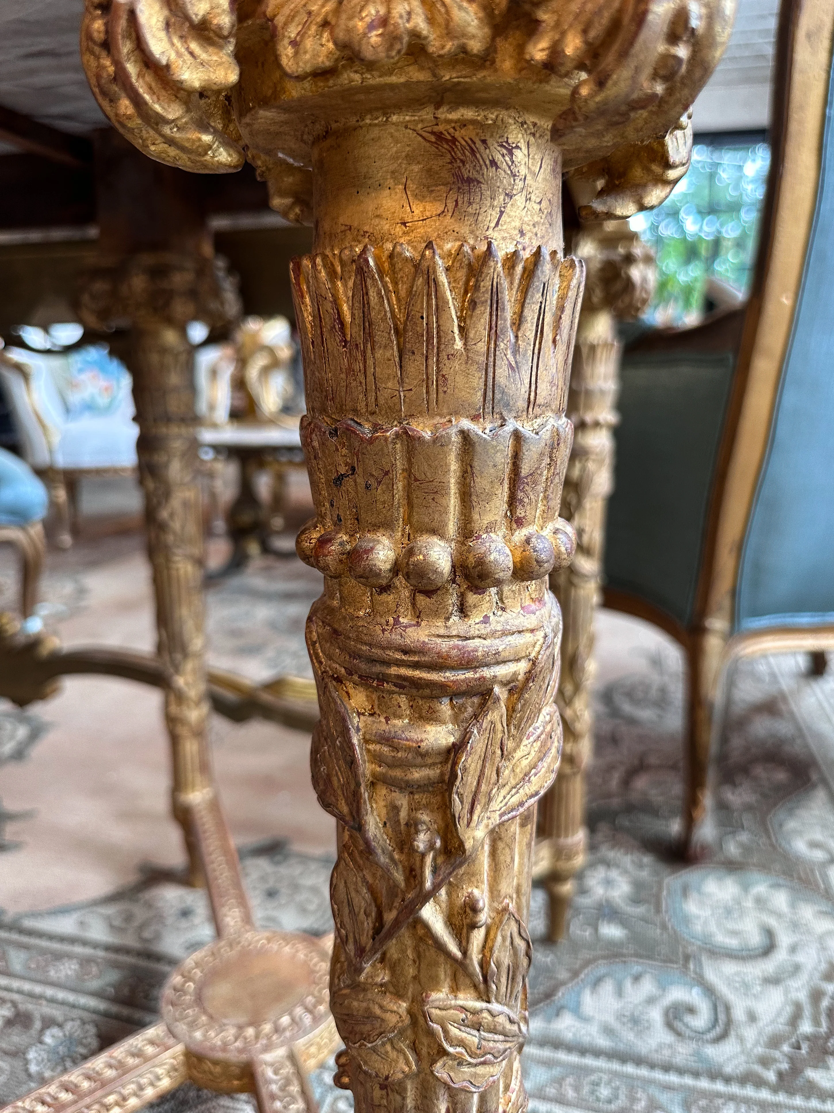 Antique Italian Carved Giltwood Console Table - Image 8