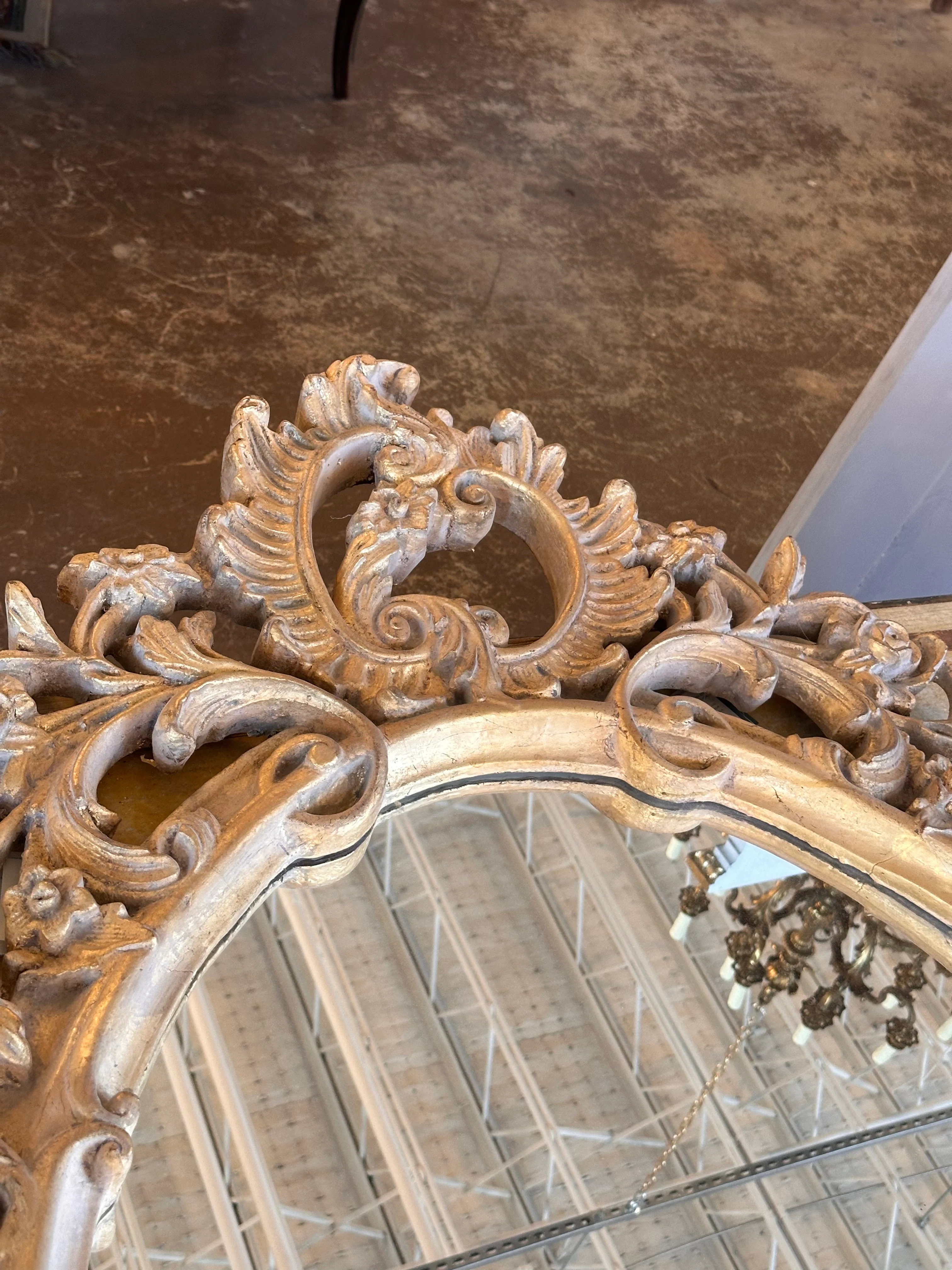 Antique Oval French Mirror - Image 3