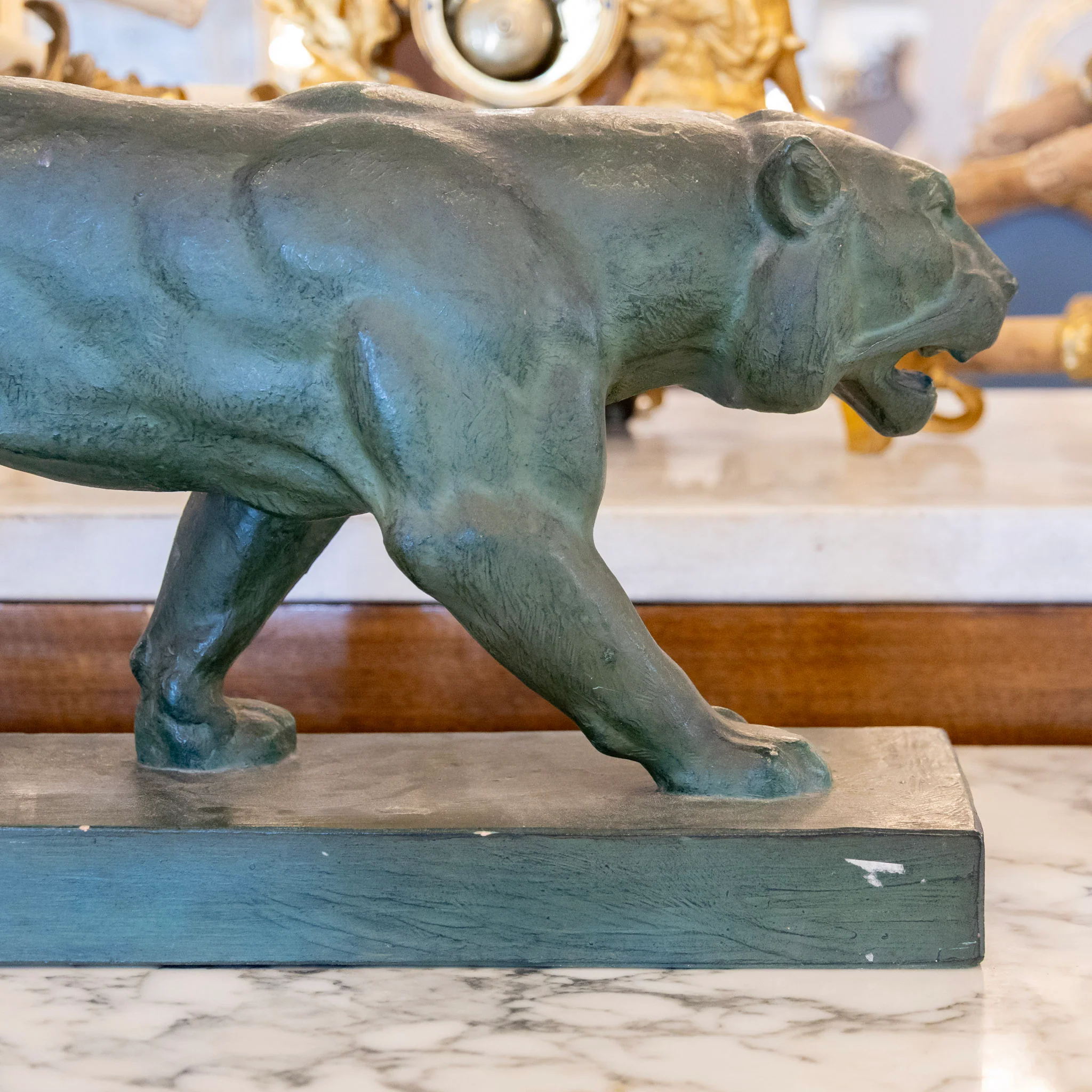 French Patina Bronze Panther Sculpture – By H. Barcas - Image 10