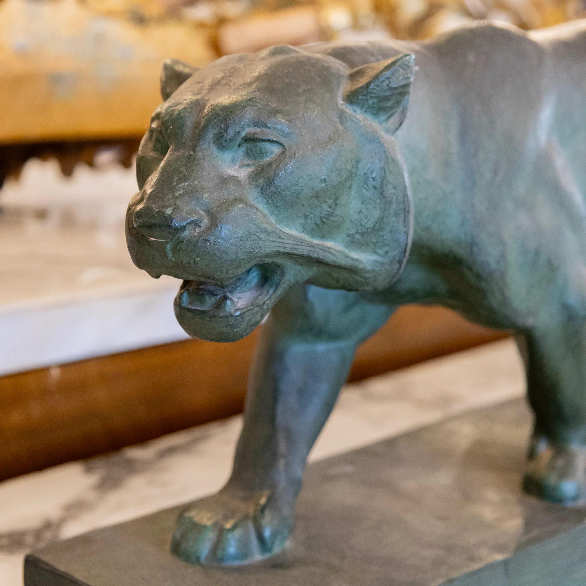 French Patina Bronze Panther Sculpture – By H. Barcas - Image 5