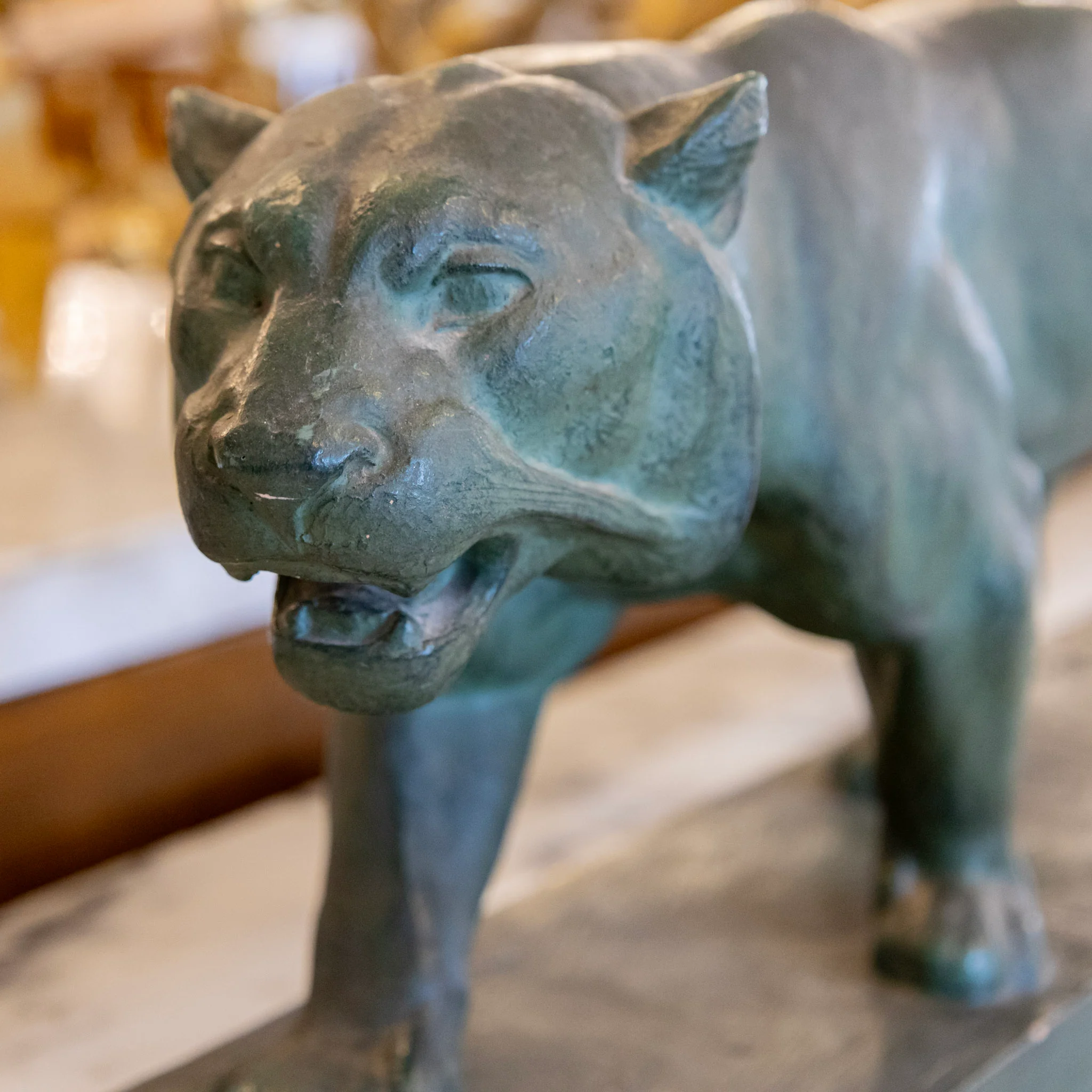 French Patina Bronze Panther Sculpture – By H. Barcas - Image 6