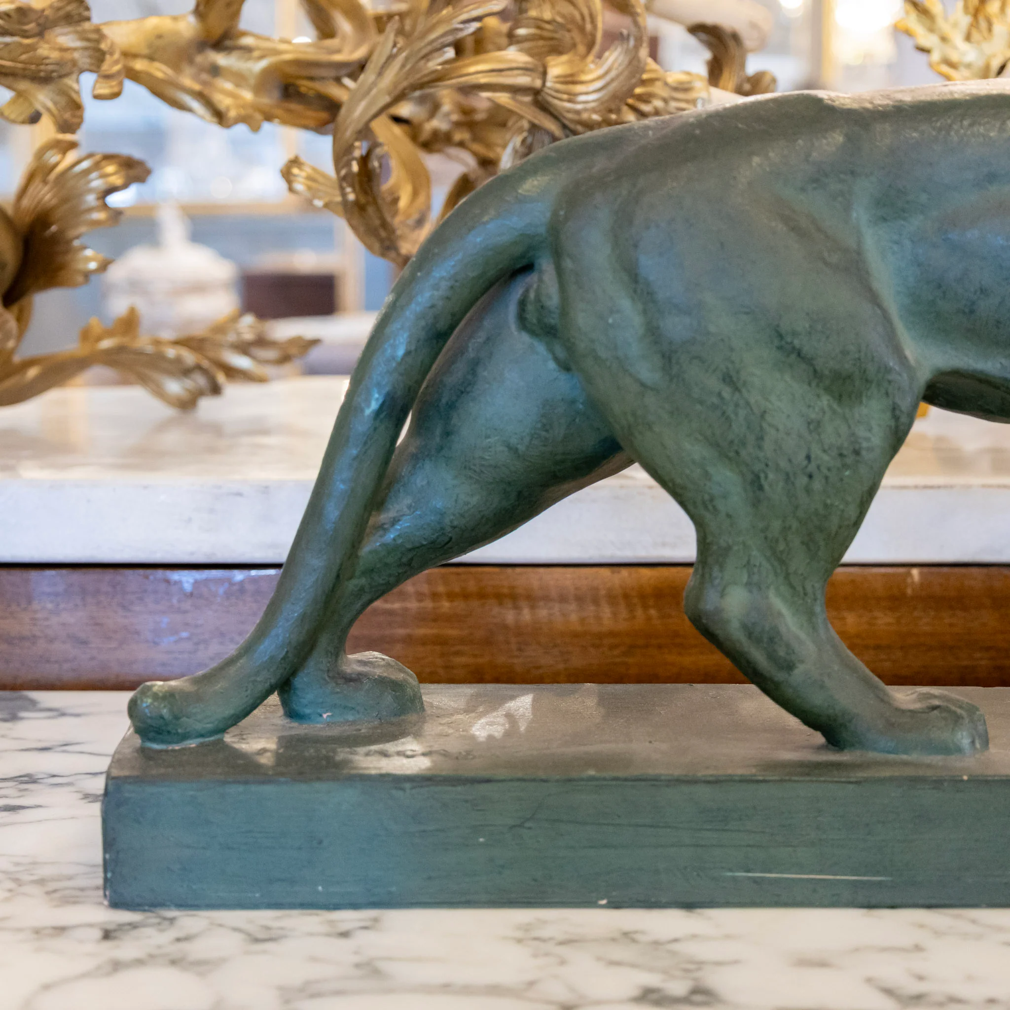 French Patina Bronze Panther Sculpture – By H. Barcas - Image 8