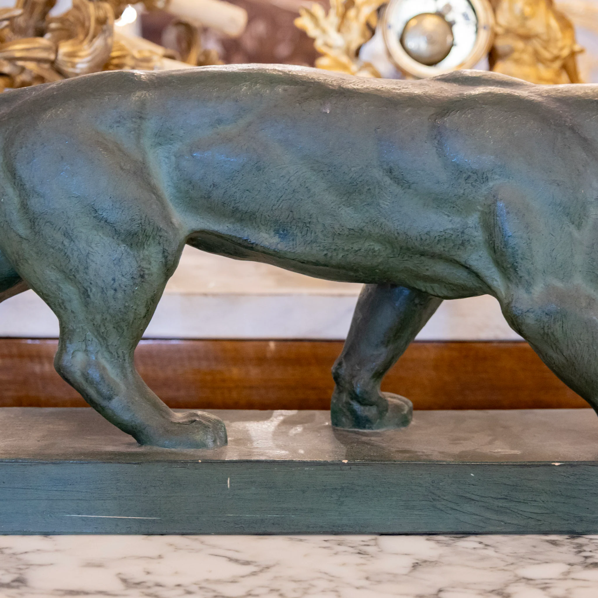 French Patina Bronze Panther Sculpture – By H. Barcas - Image 9