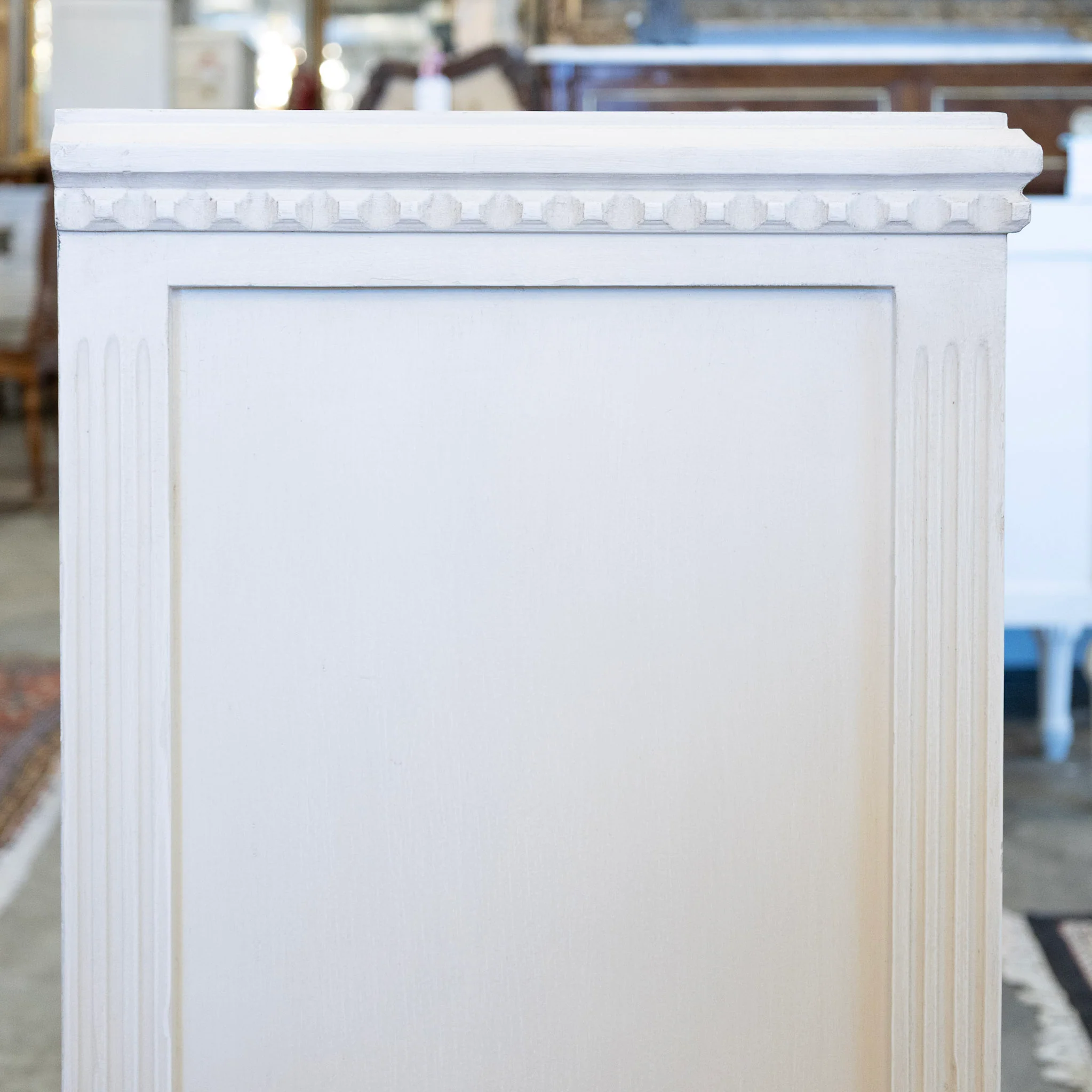 Swedish 3-Drawer Nightstand – Diamond Trim & Tapered Legs - Image 5