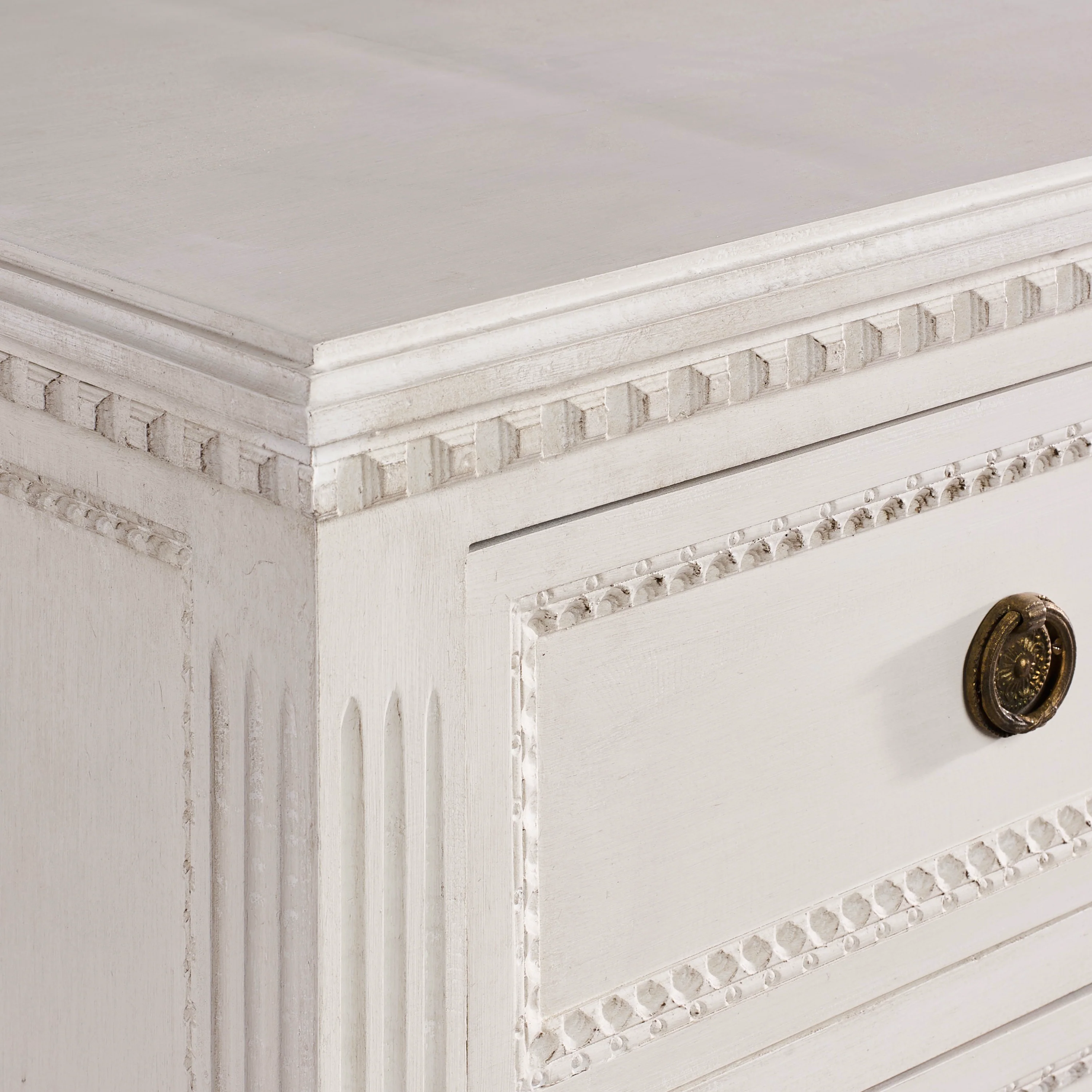 Vintage Swedish 9 Drawer Dresser in White - Image 3