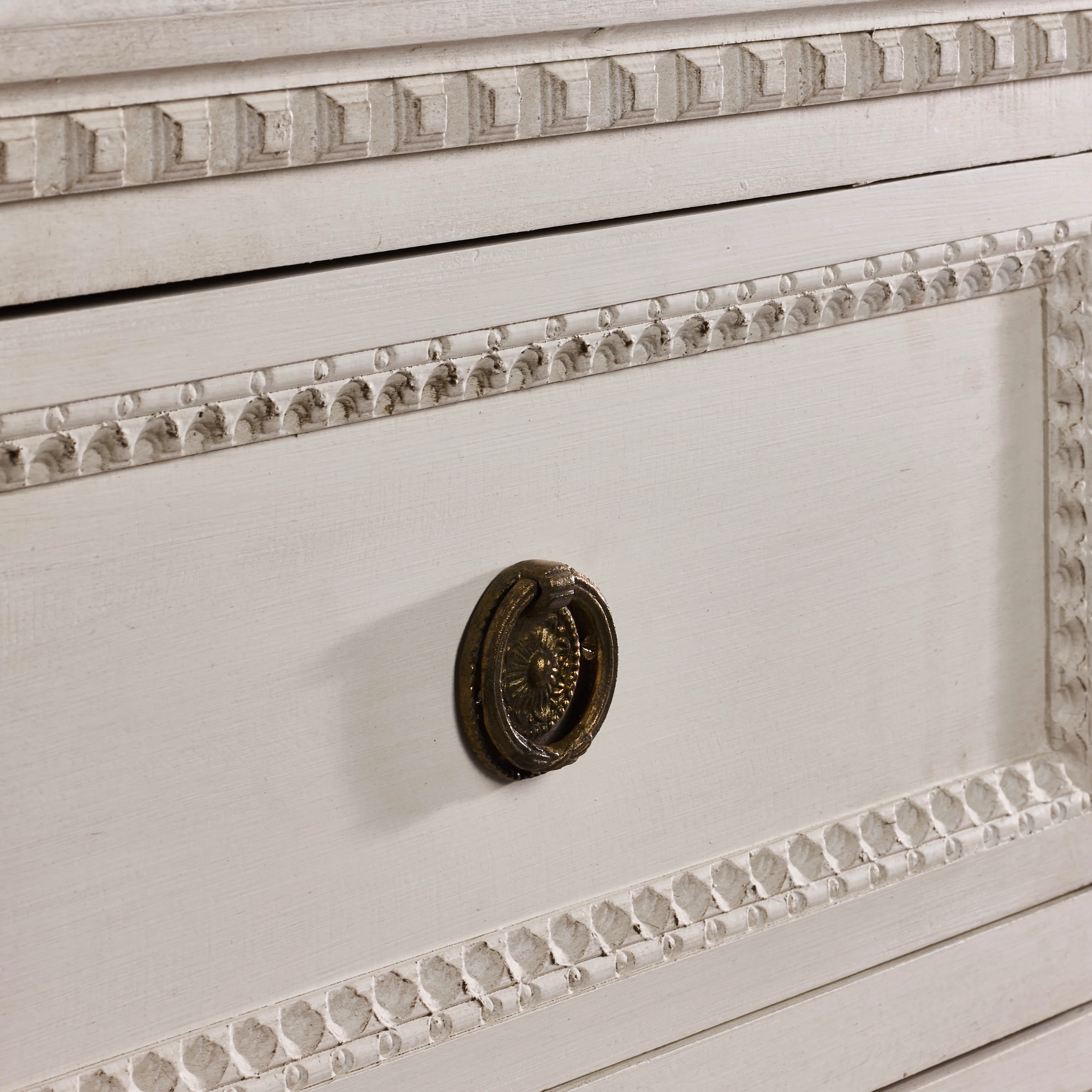 Vintage Swedish 9 Drawer Dresser in White - Image 5