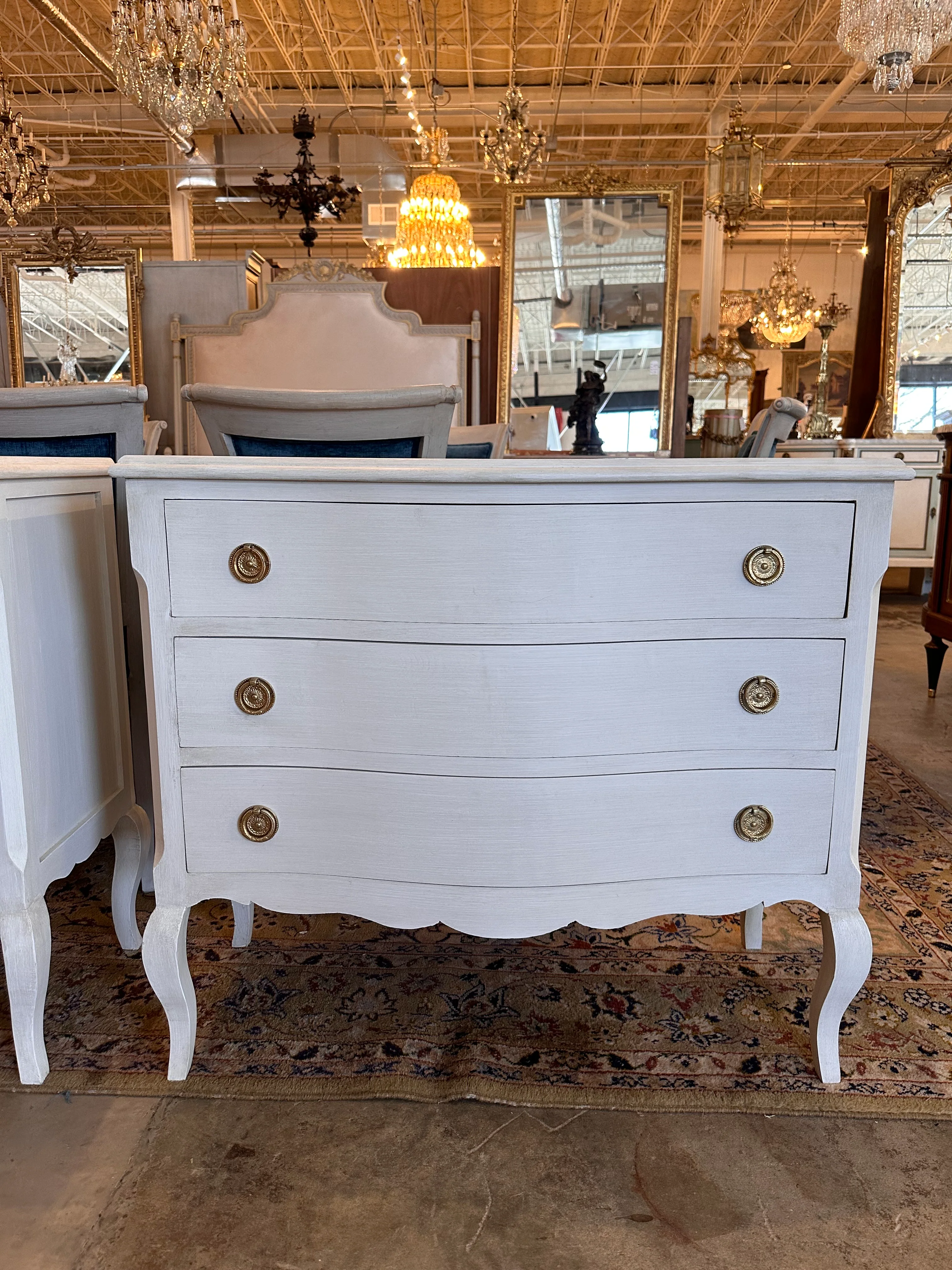 Wide Swedish Chest with Curved Legs