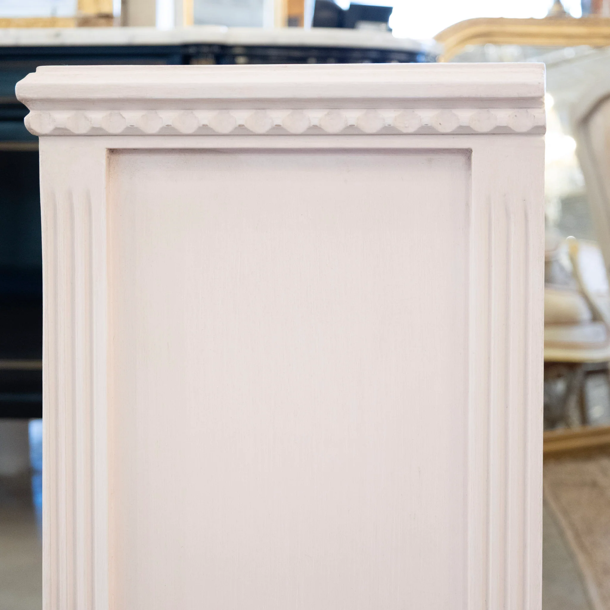 Swedish Pink Nightstand – Open Trim & Ballerina Legs - Image 6