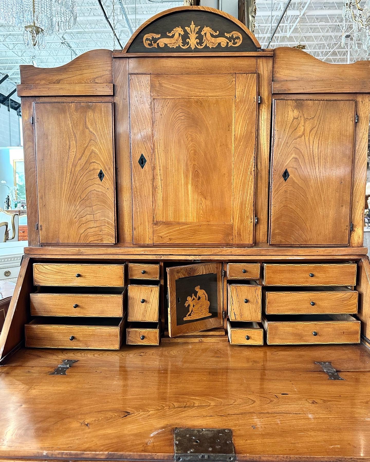 Biedermeier Secretary Desk & Bookcase - Image 5