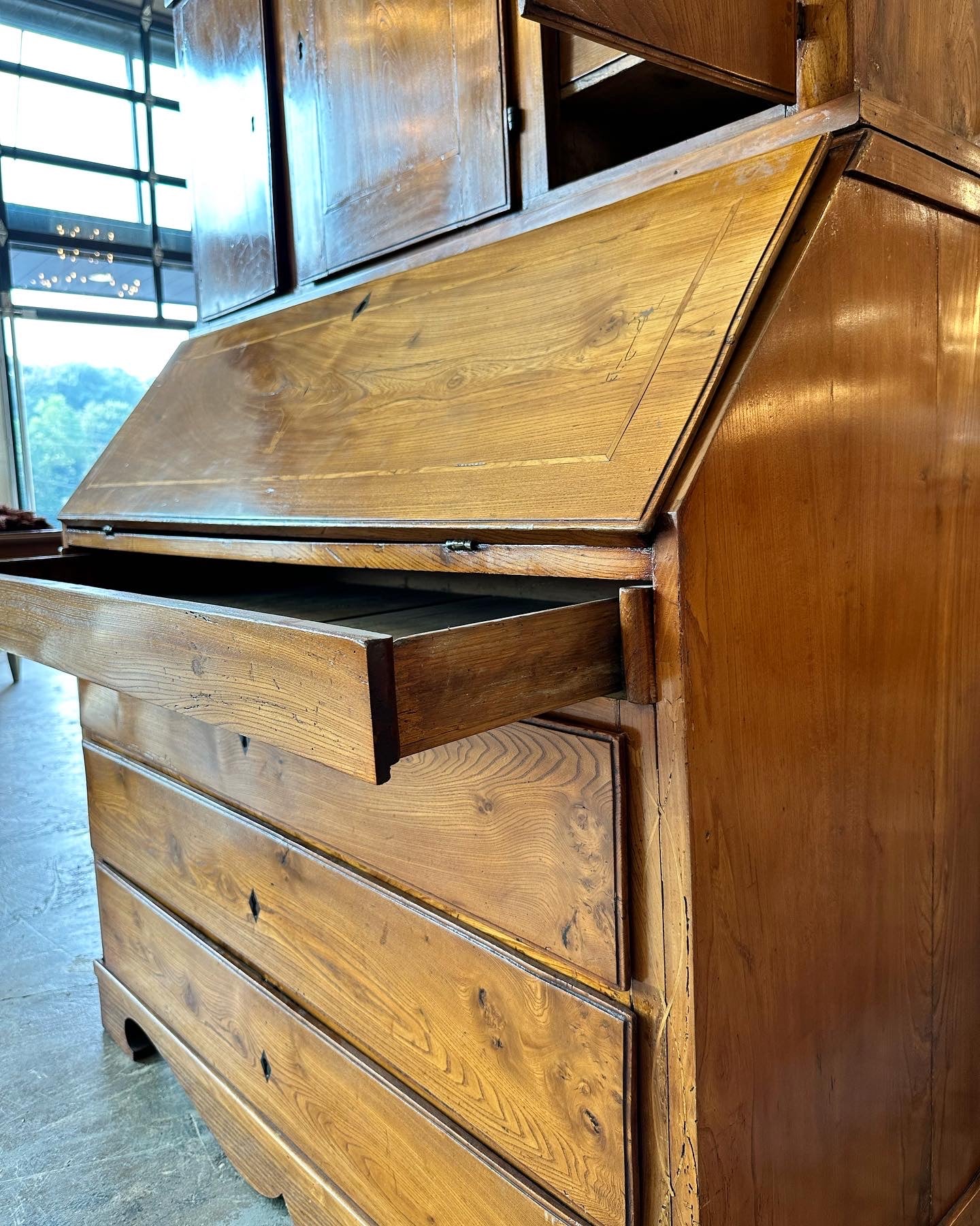 Biedermeier Secretary Desk & Bookcase - Image 7