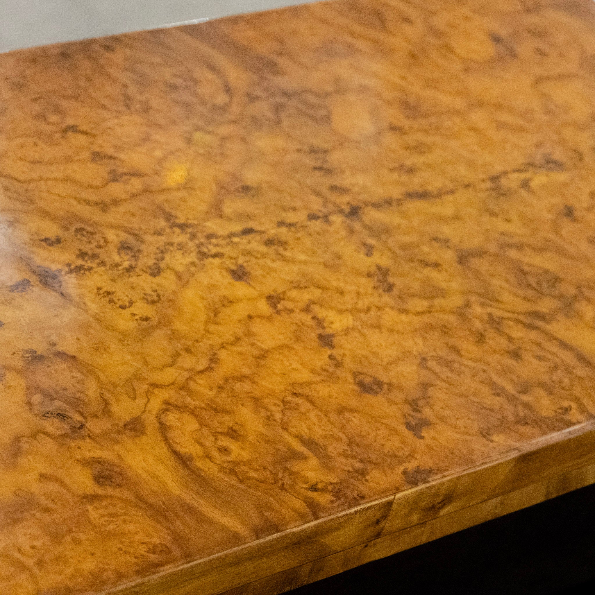 Art Deco Burl Wood Chest - Brass Pulls - Image 7