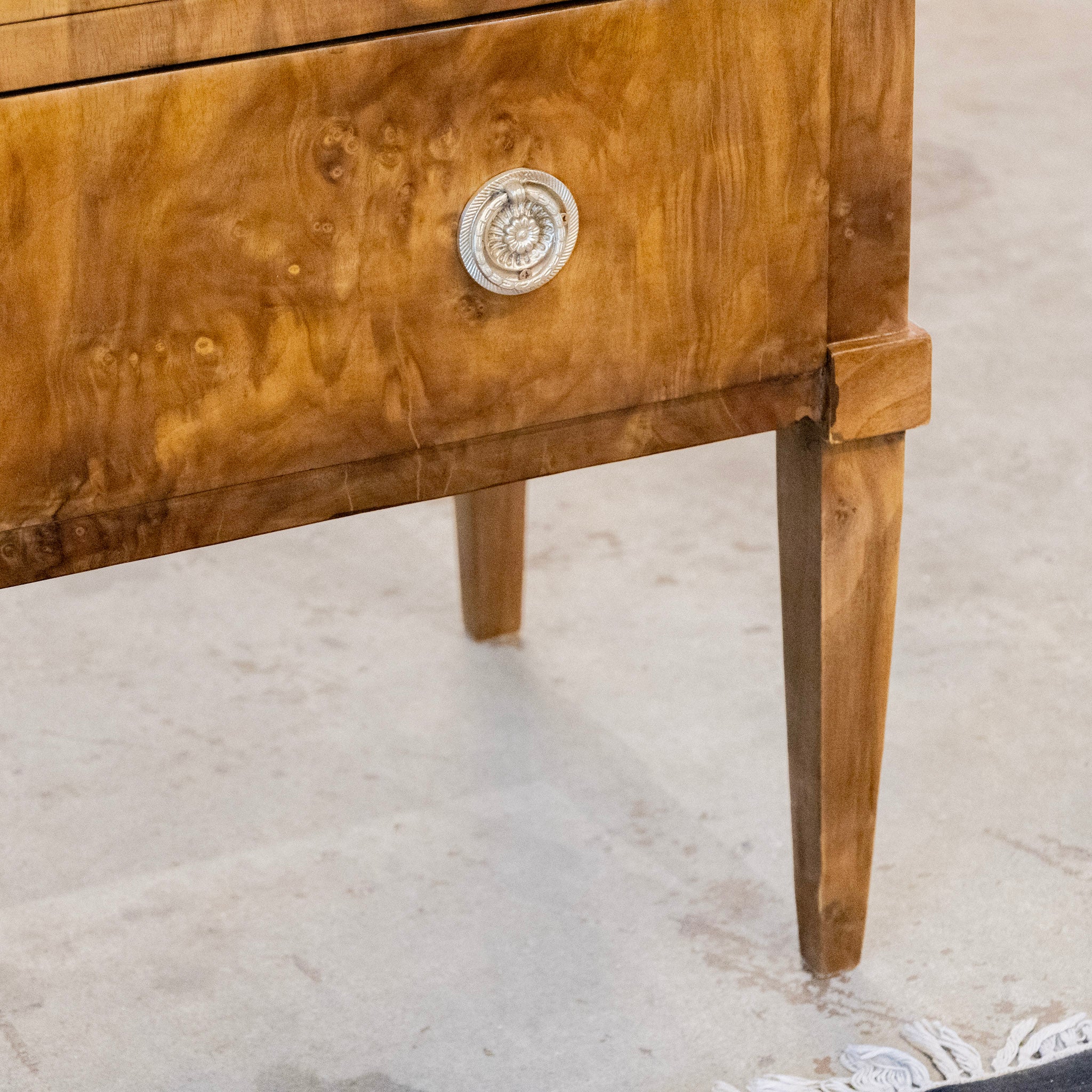 Art Deco Burl Wood Chest - Brass Pulls - Image 9