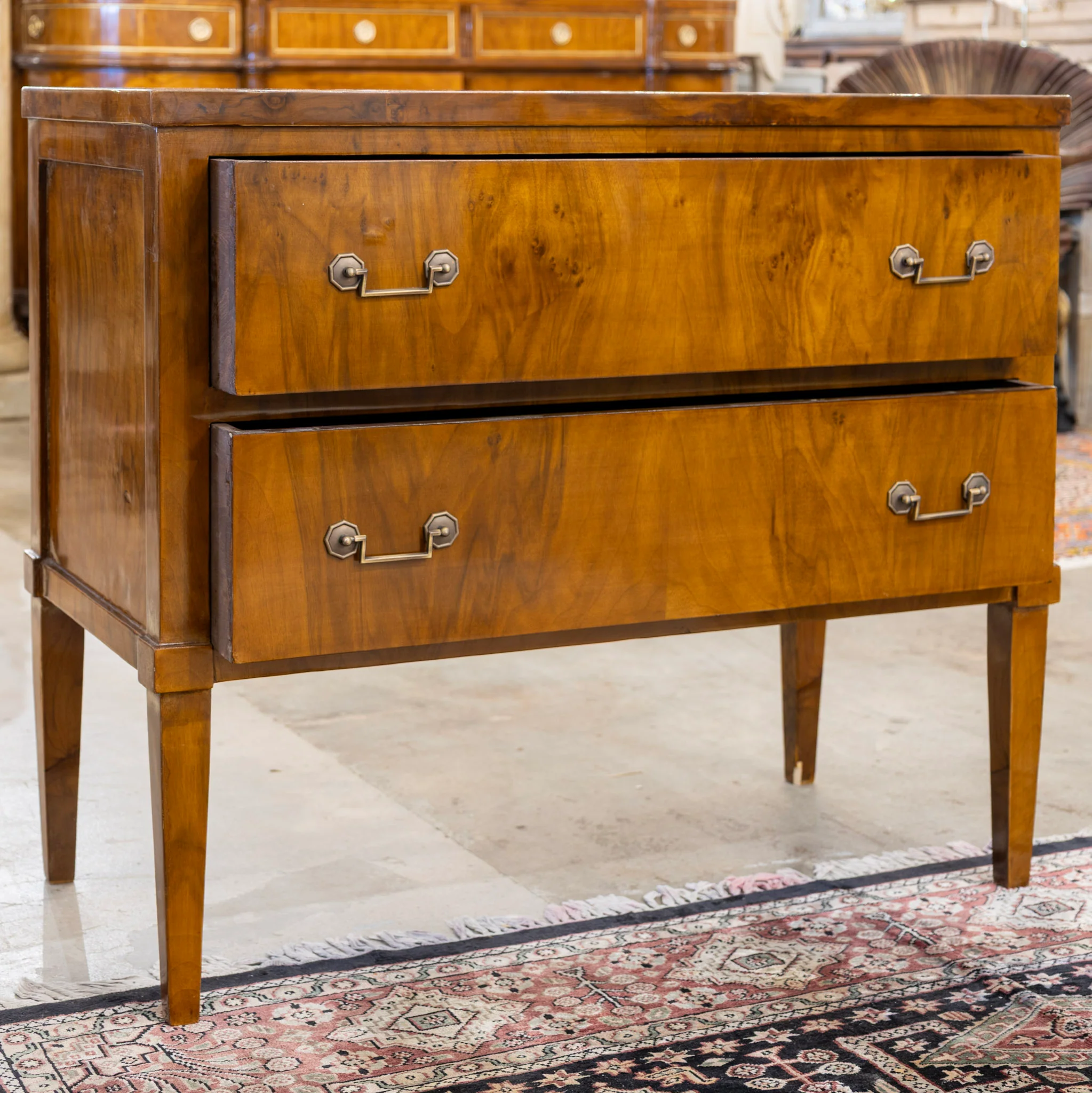 Art Deco Burl Wood Chest – Square Pulls - Image 3