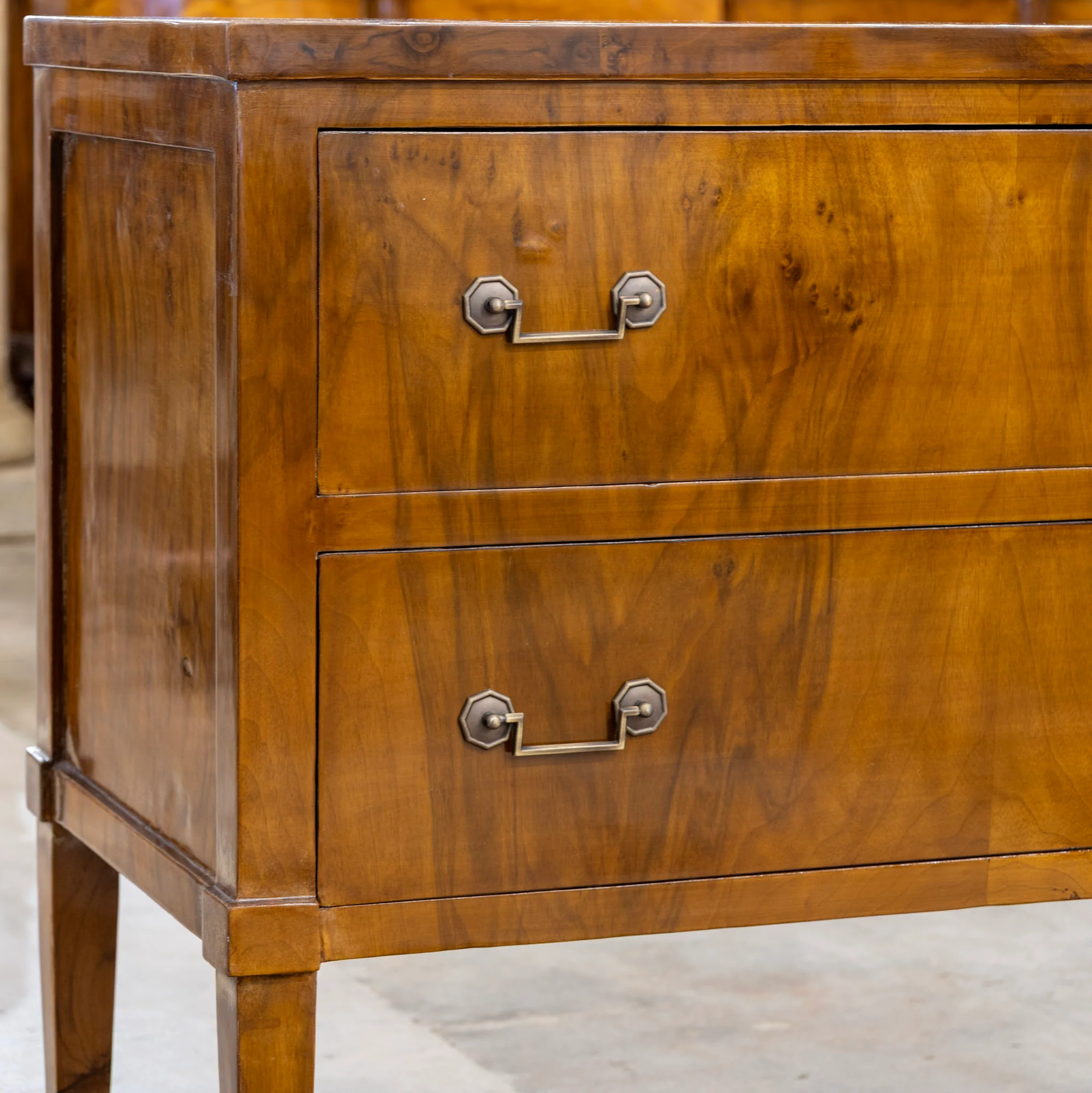 Art Deco Burl Wood Chest – Square Pulls - Image 5