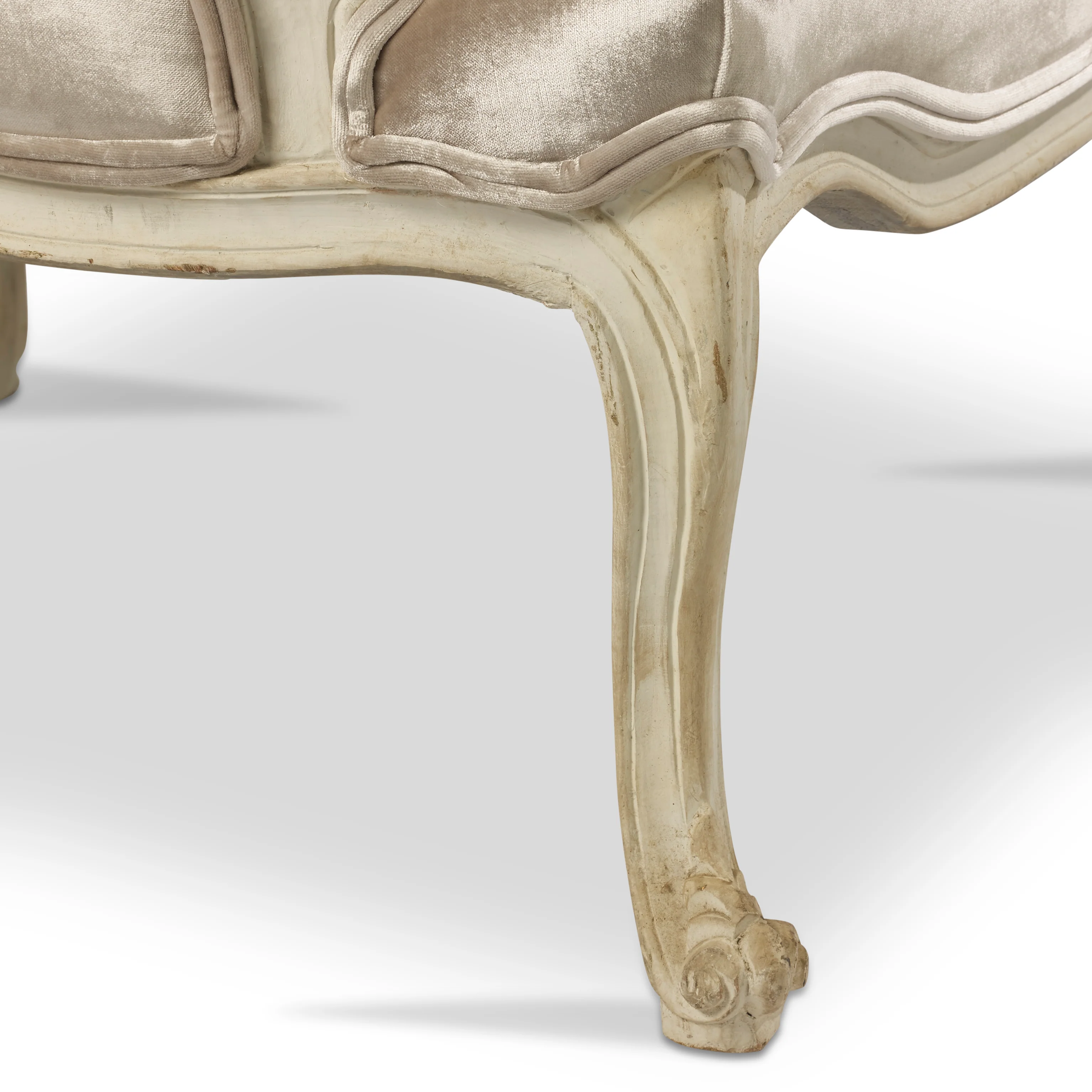 Bergère Chair with Silver Velvet - Image 5