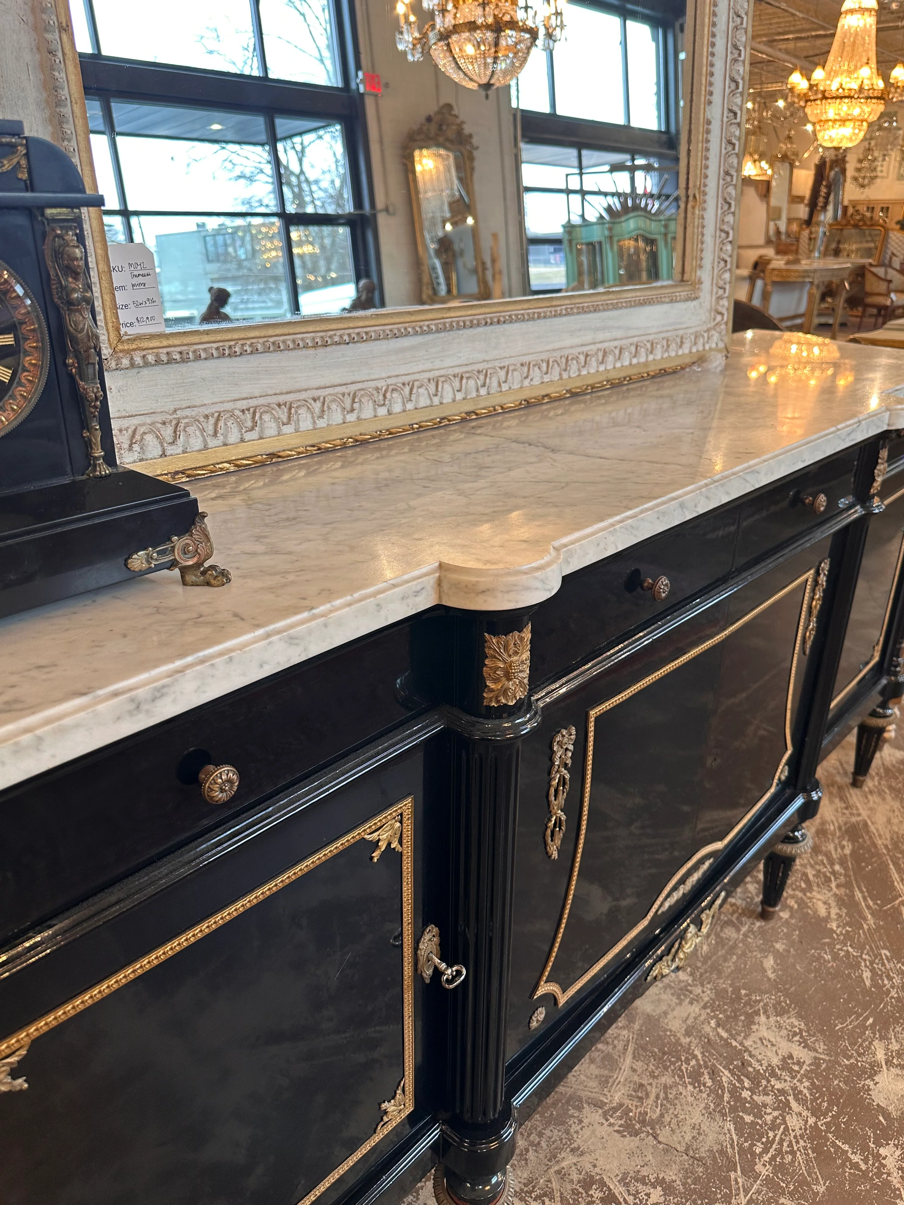 Louis XVI Black Lacquered Sideboard - Image 3