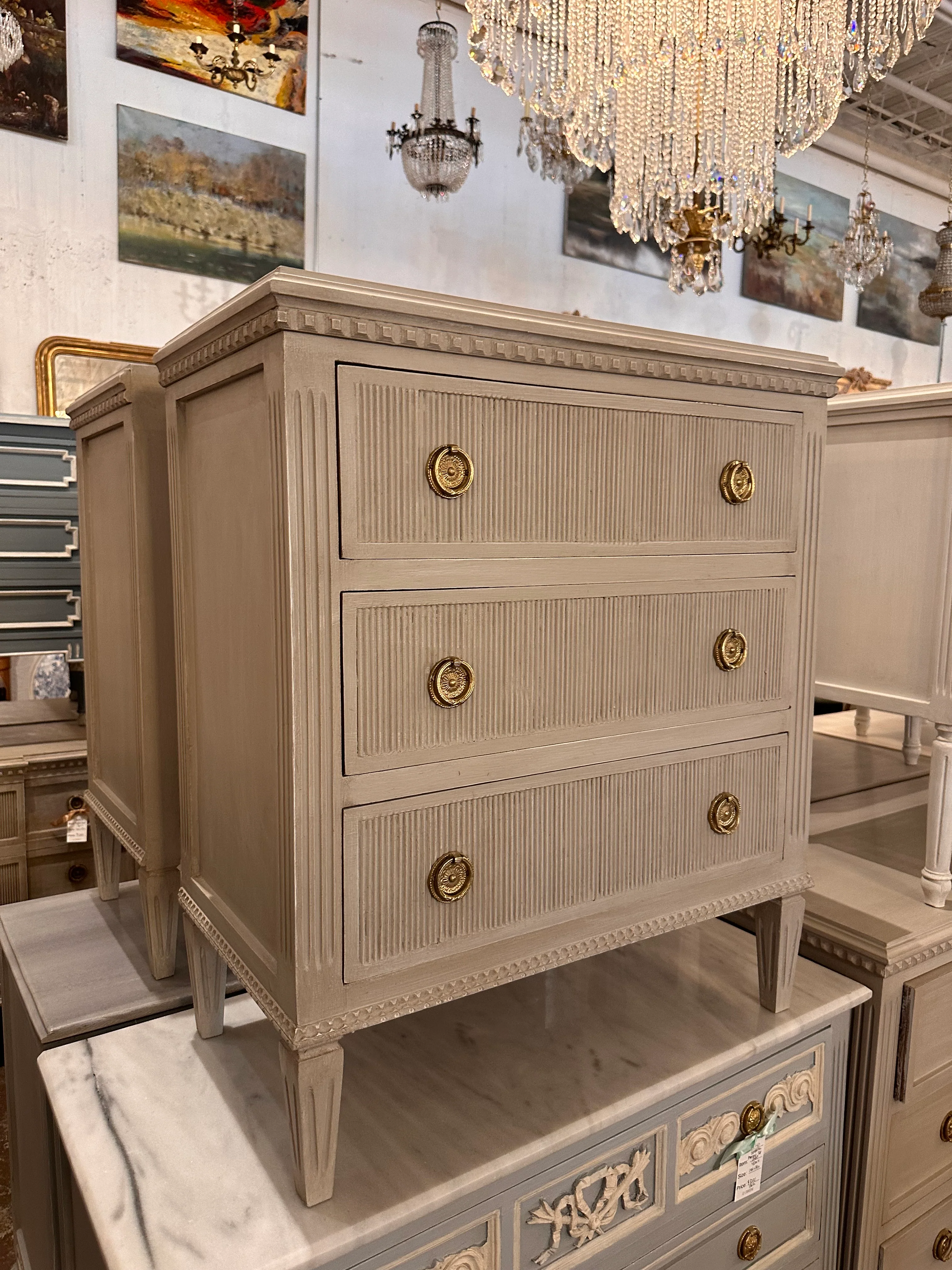 Swedish Vertical Reeded Nightstand - Image 3