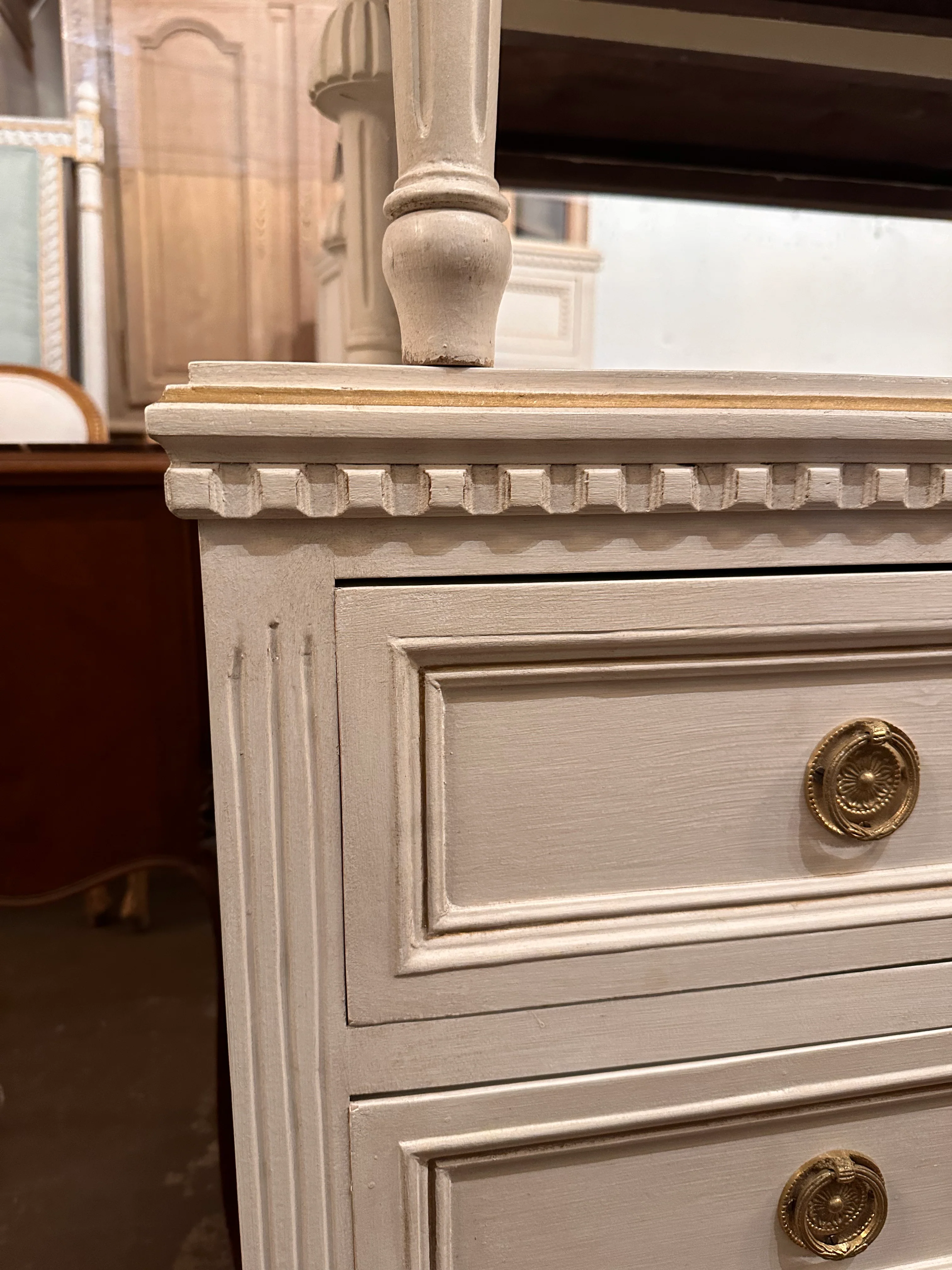 Swedish 3-Drawer Chest with Divided Drawers in White - Image 3
