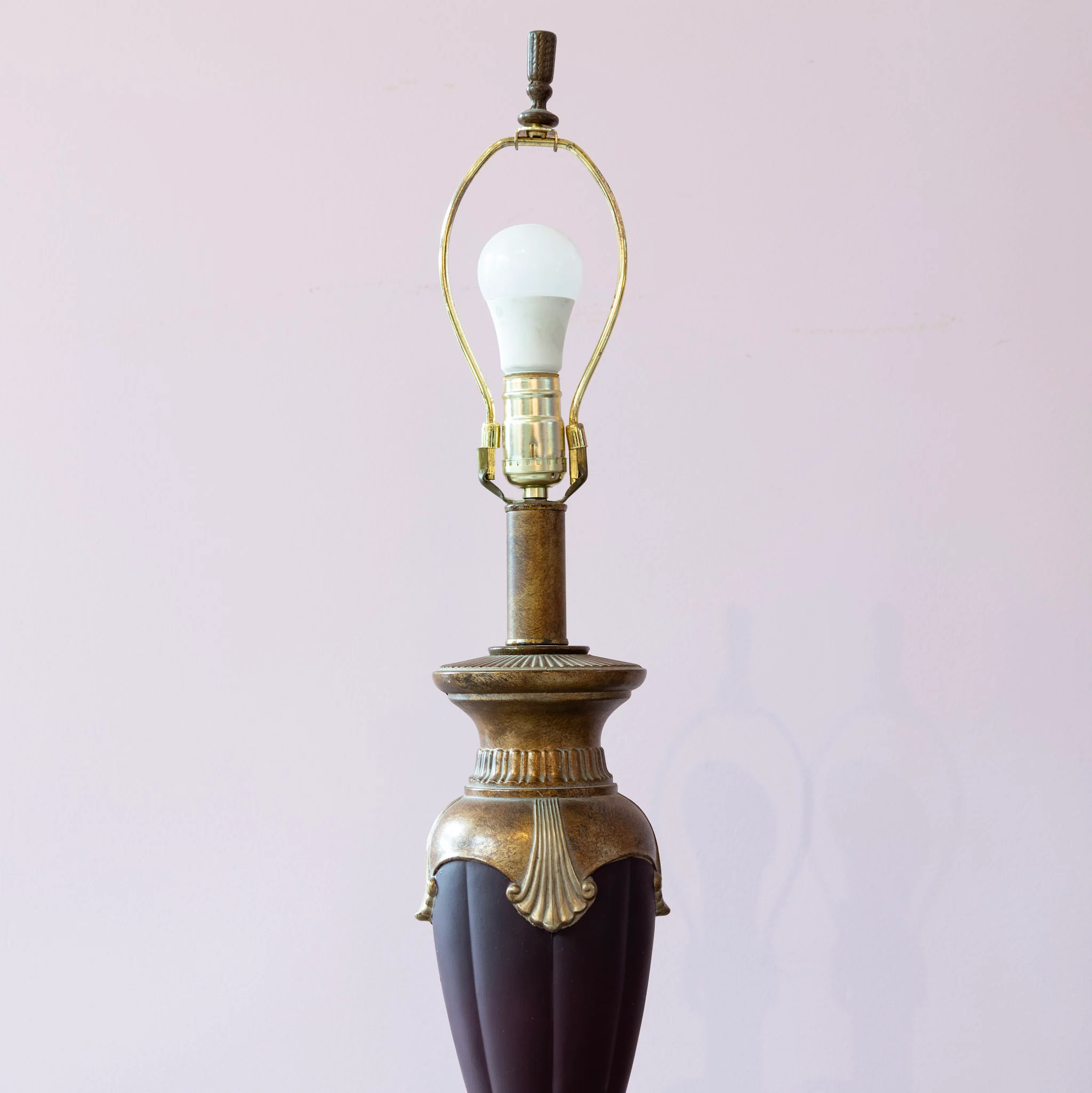 Empire Style Table Lamp – Burgundy Base & Gilded Detailing - Image 3