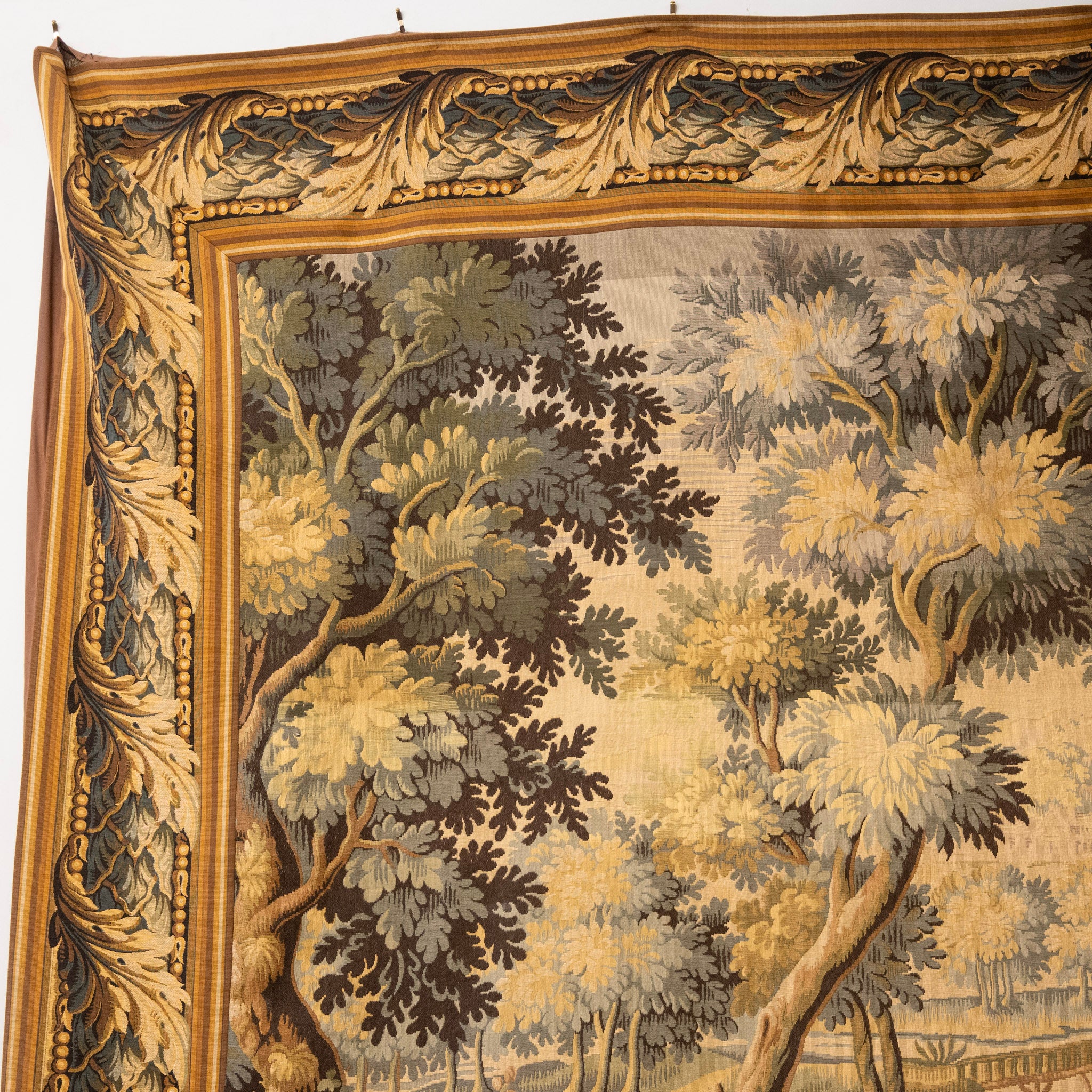 Antique French Flemish Nature Landscape Tapestry – Oversized Handwoven Wall Art - Image 4