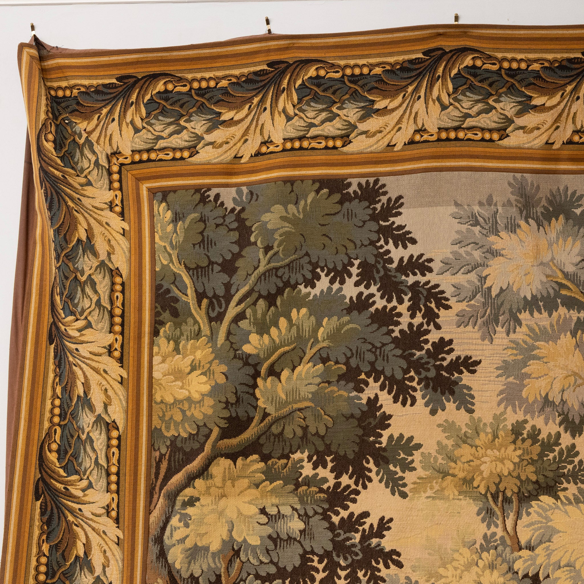 Antique French Flemish Nature Landscape Tapestry – Oversized Handwoven Wall Art - Image 5