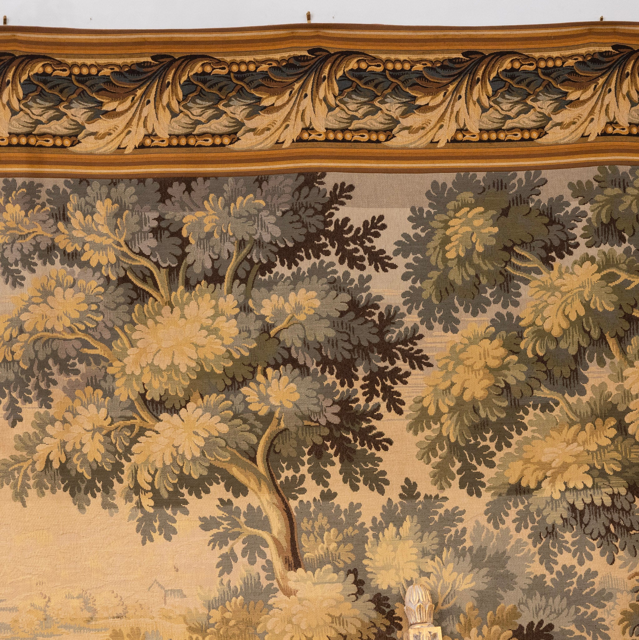 Antique French Flemish Nature Landscape Tapestry – Oversized Handwoven Wall Art - Image 6