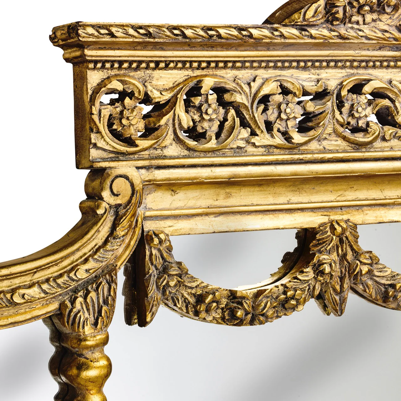 Wide Gold Carved French Mirror - Image 3