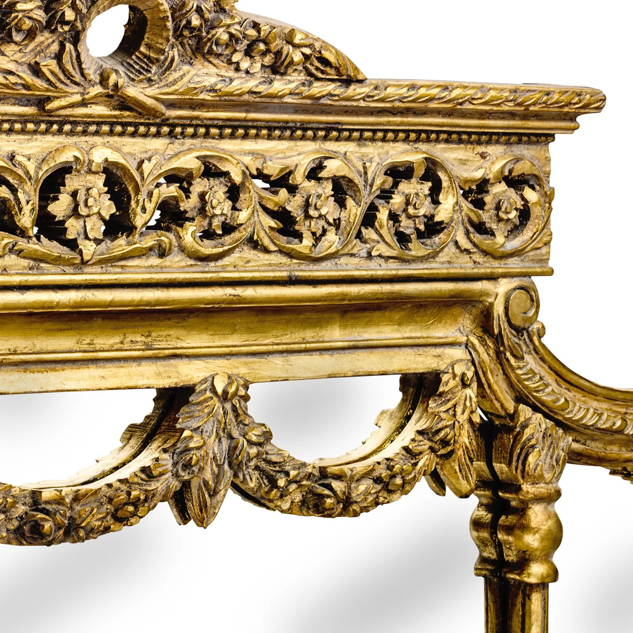 Wide Gold Carved French Mirror - Image 5