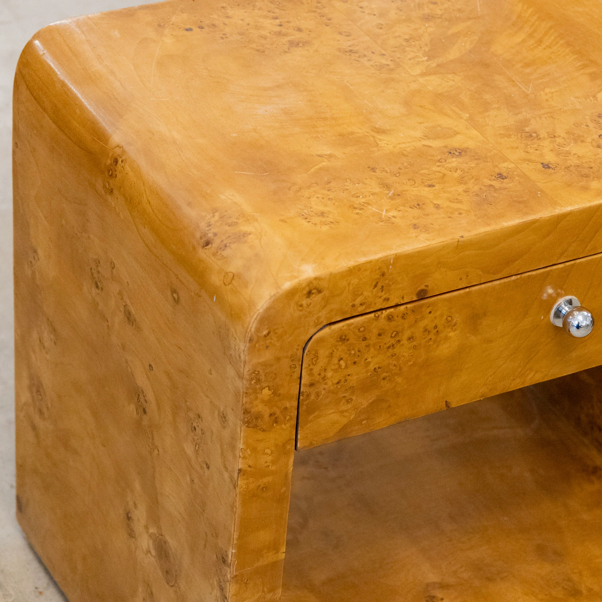Art Deco End Table - Waterfall Frame & Open Shelf - Image 4