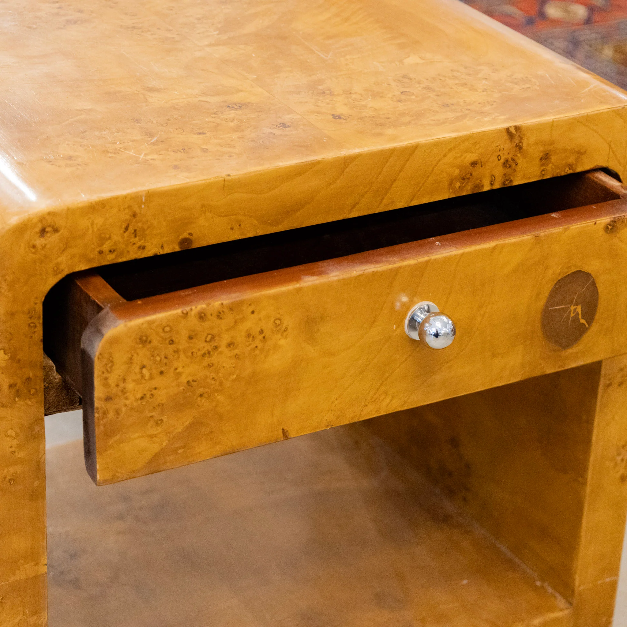 Art Deco End Table - Waterfall Frame & Open Shelf - Image 5