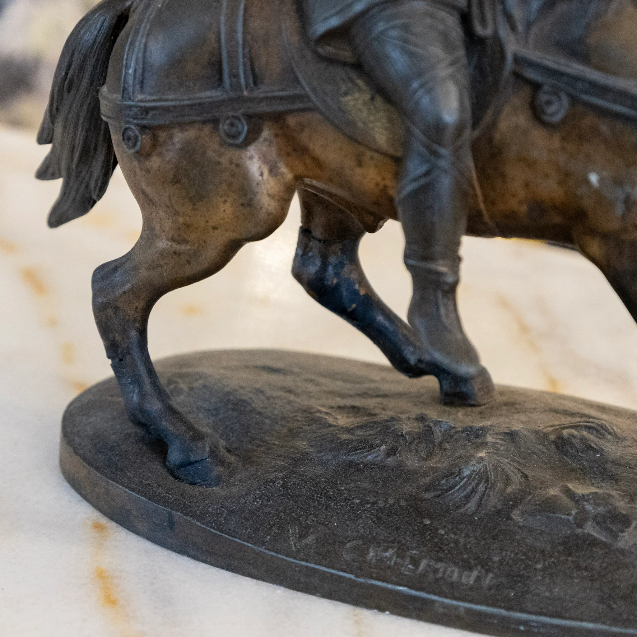 French Bronze Equestrian Figure - V. Chemin - Image 11