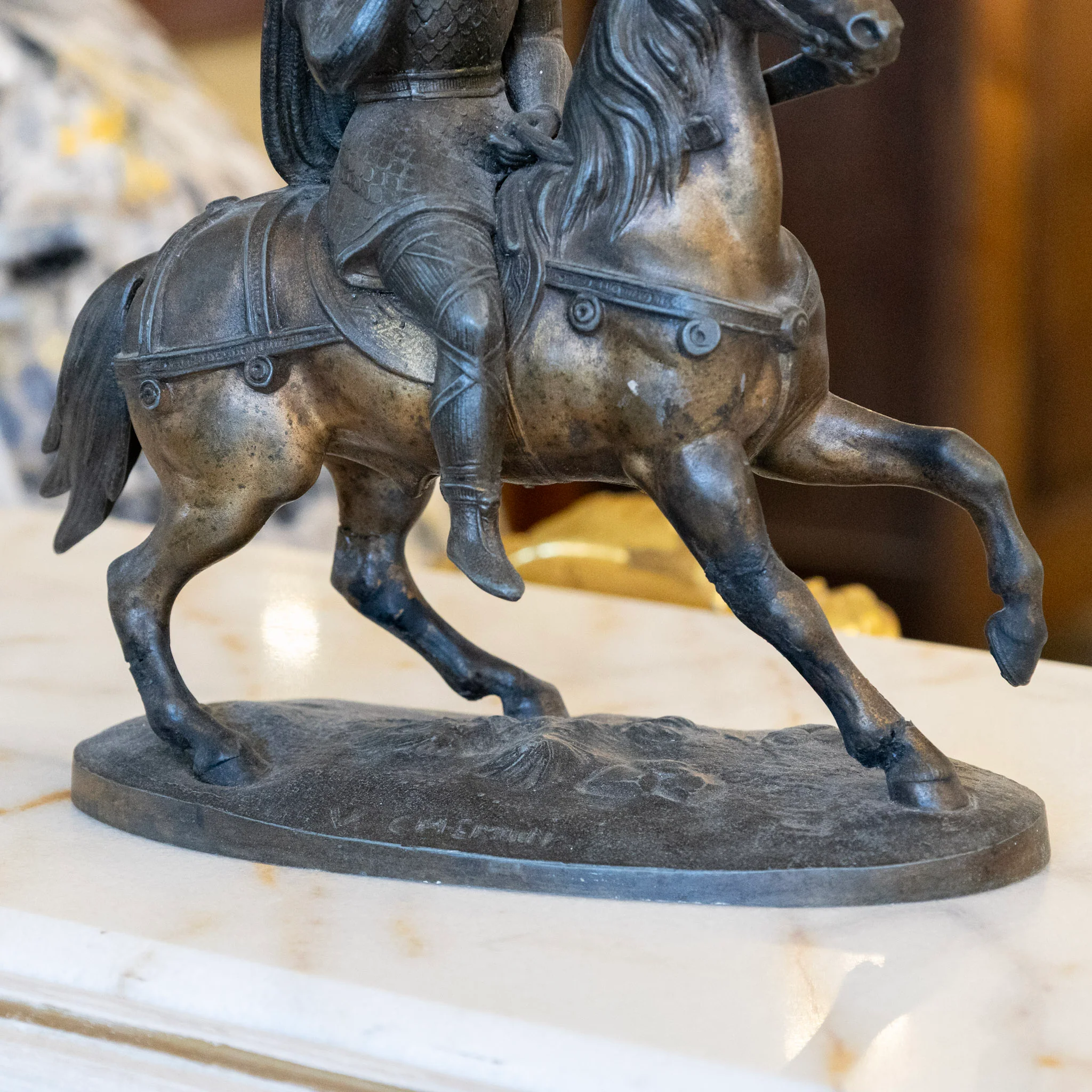 French Bronze Equestrian Figure - V. Chemin - Image 3
