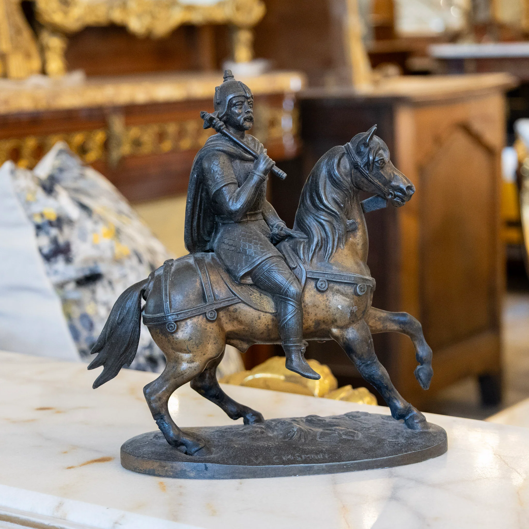 French Bronze Equestrian Figure - V. Chemin - Image 7