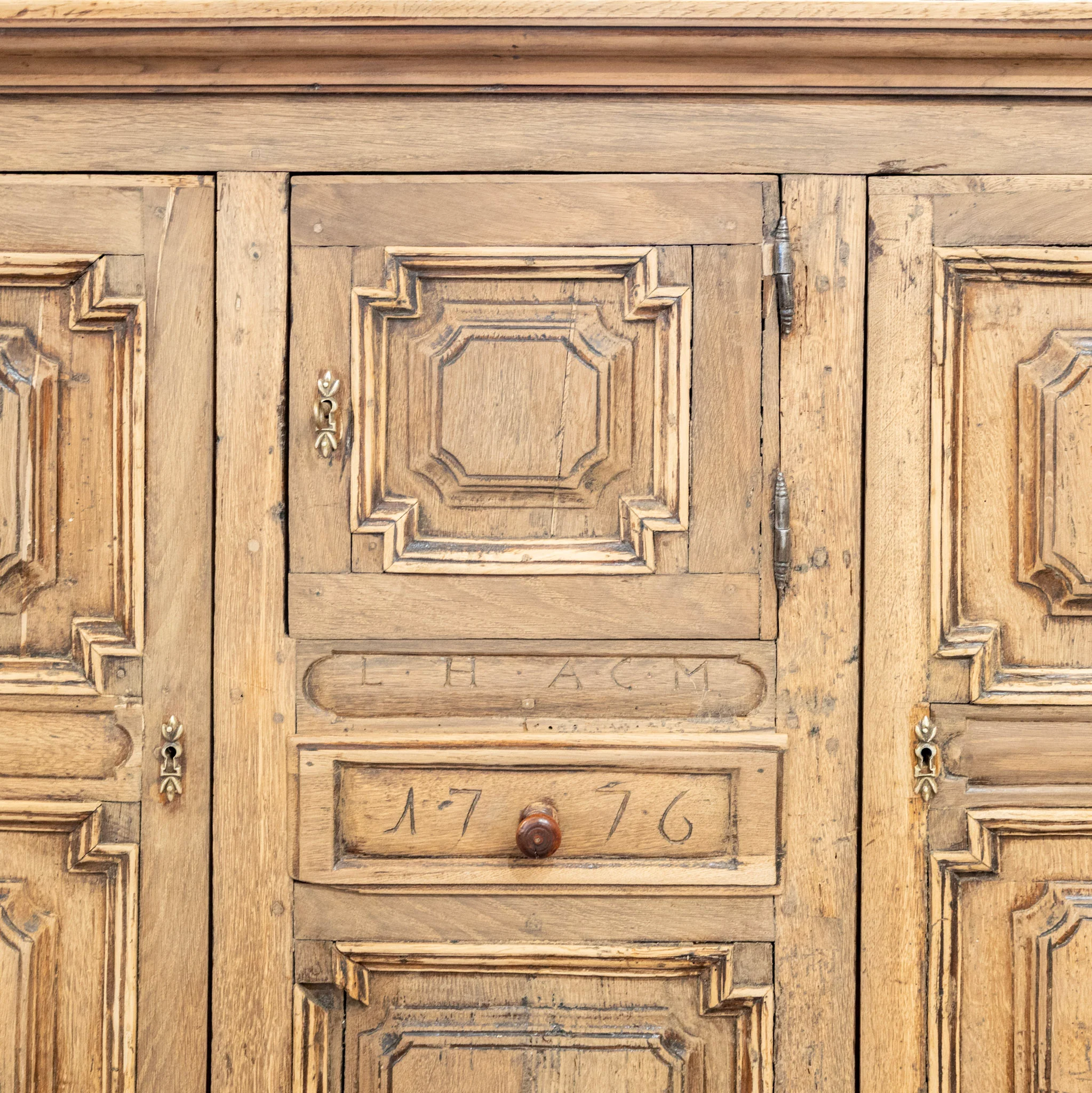 French Country 18th Century Geometric Sideboard – Dated 1776 - Image 10