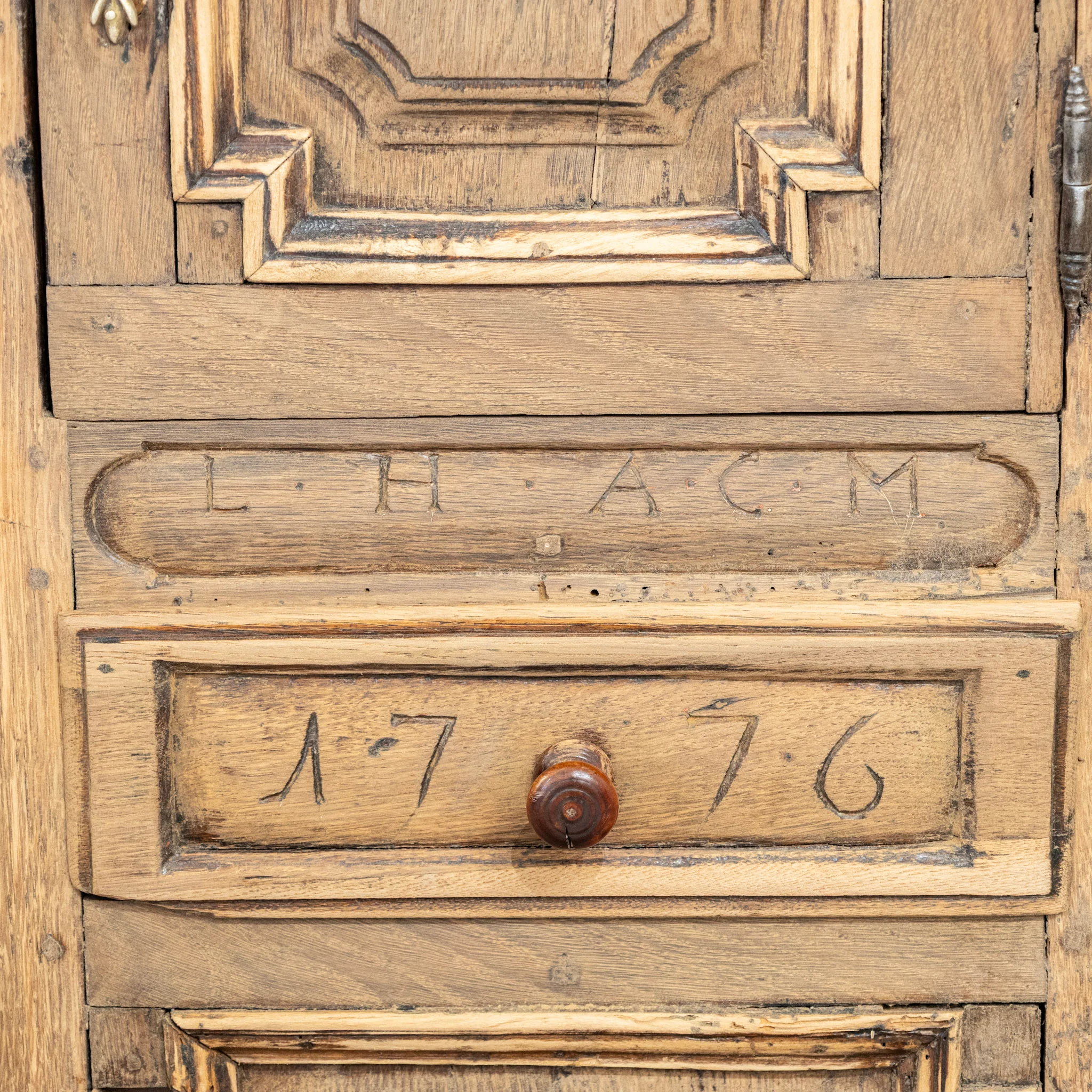 French Country 18th Century Geometric Sideboard – Dated 1776 - Image 6