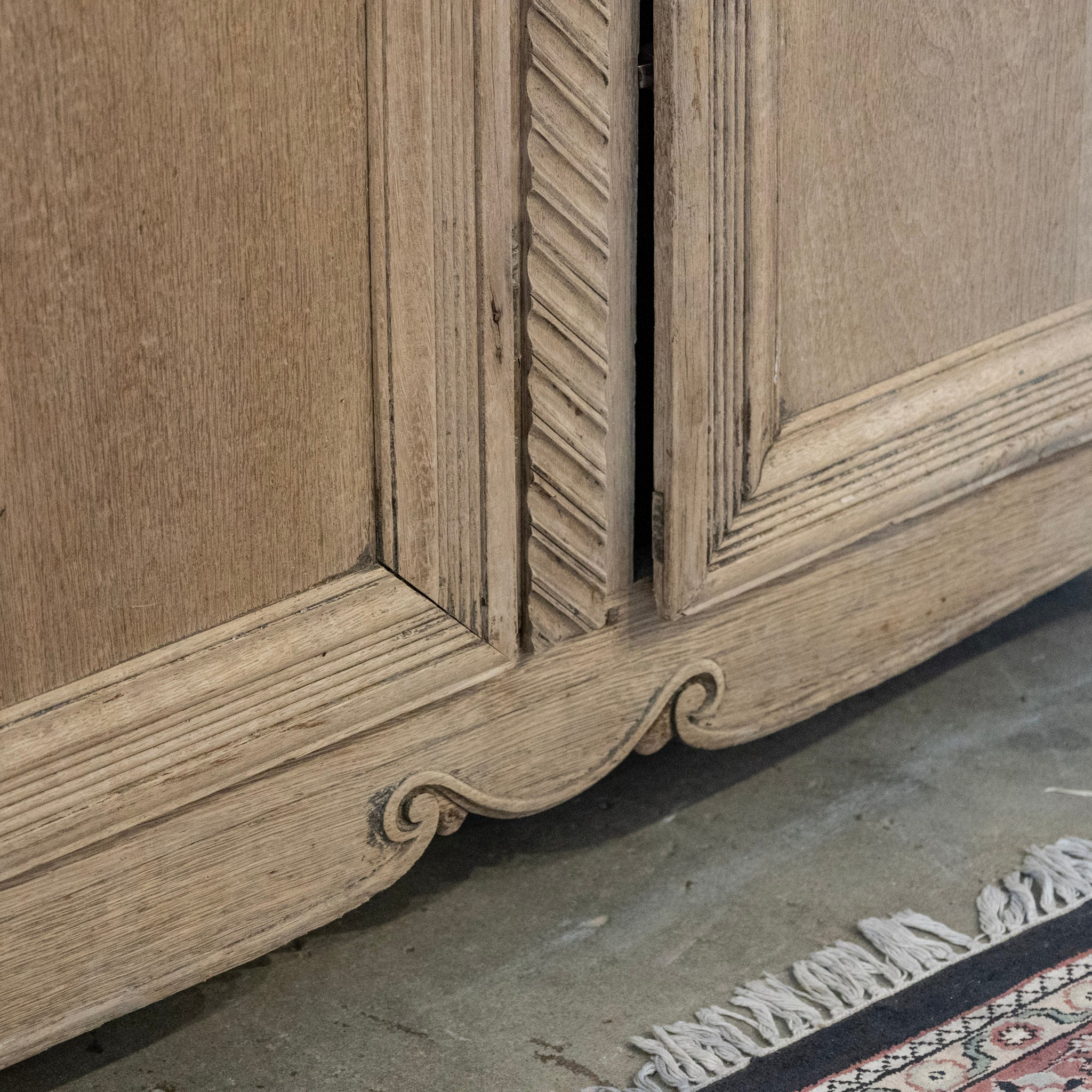 French Country Light Wood Sideboard – Carved & Reeded Trim - Image 11