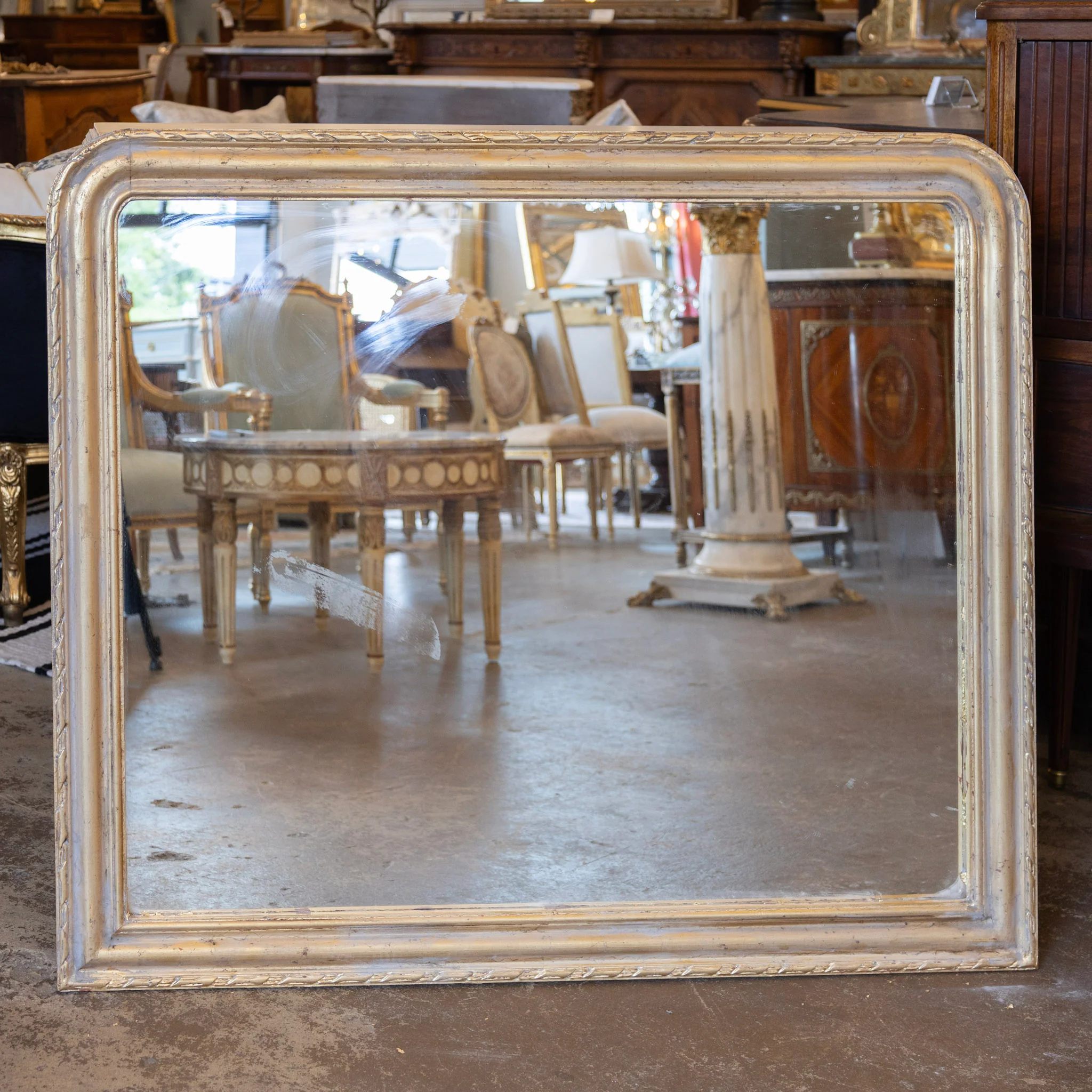 French Gold Louis Philippe Mirror — Rope Trim
